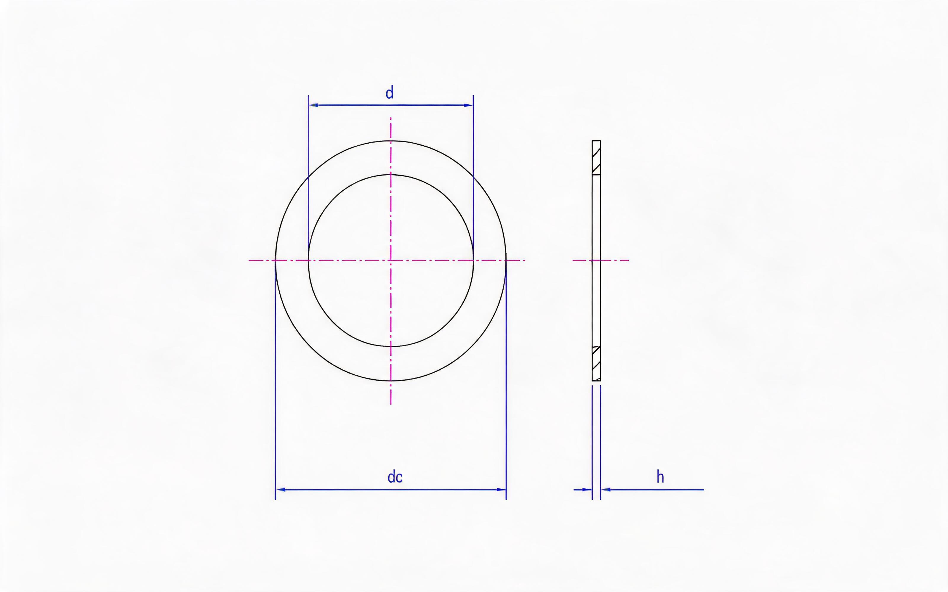 Type A sealing washer (impregnated paper) Standard Drawing