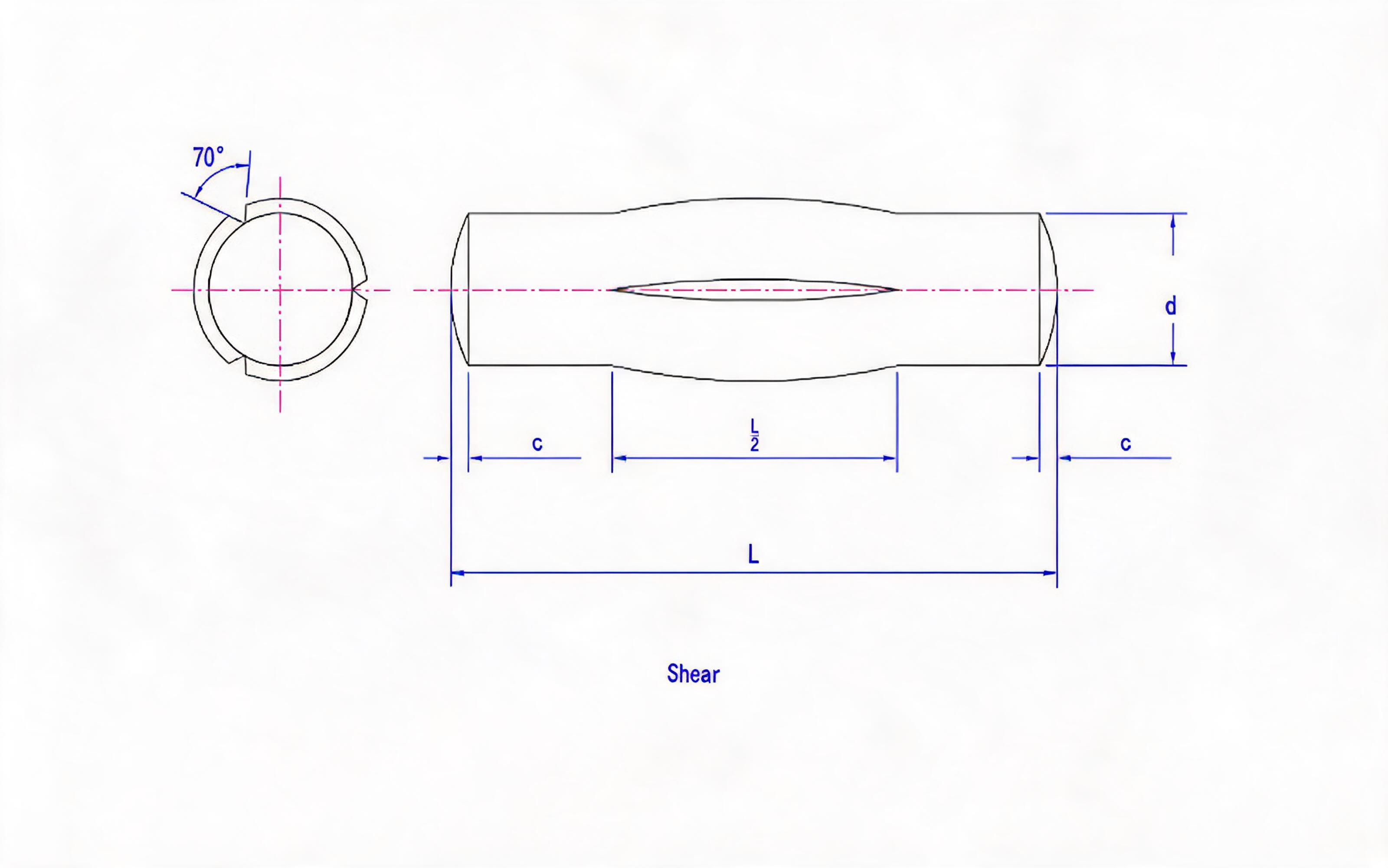 SLOTTED PIN WITH 1_2 FULL LENGTH PARALLEL GROOVE AT MID Standard Drawing