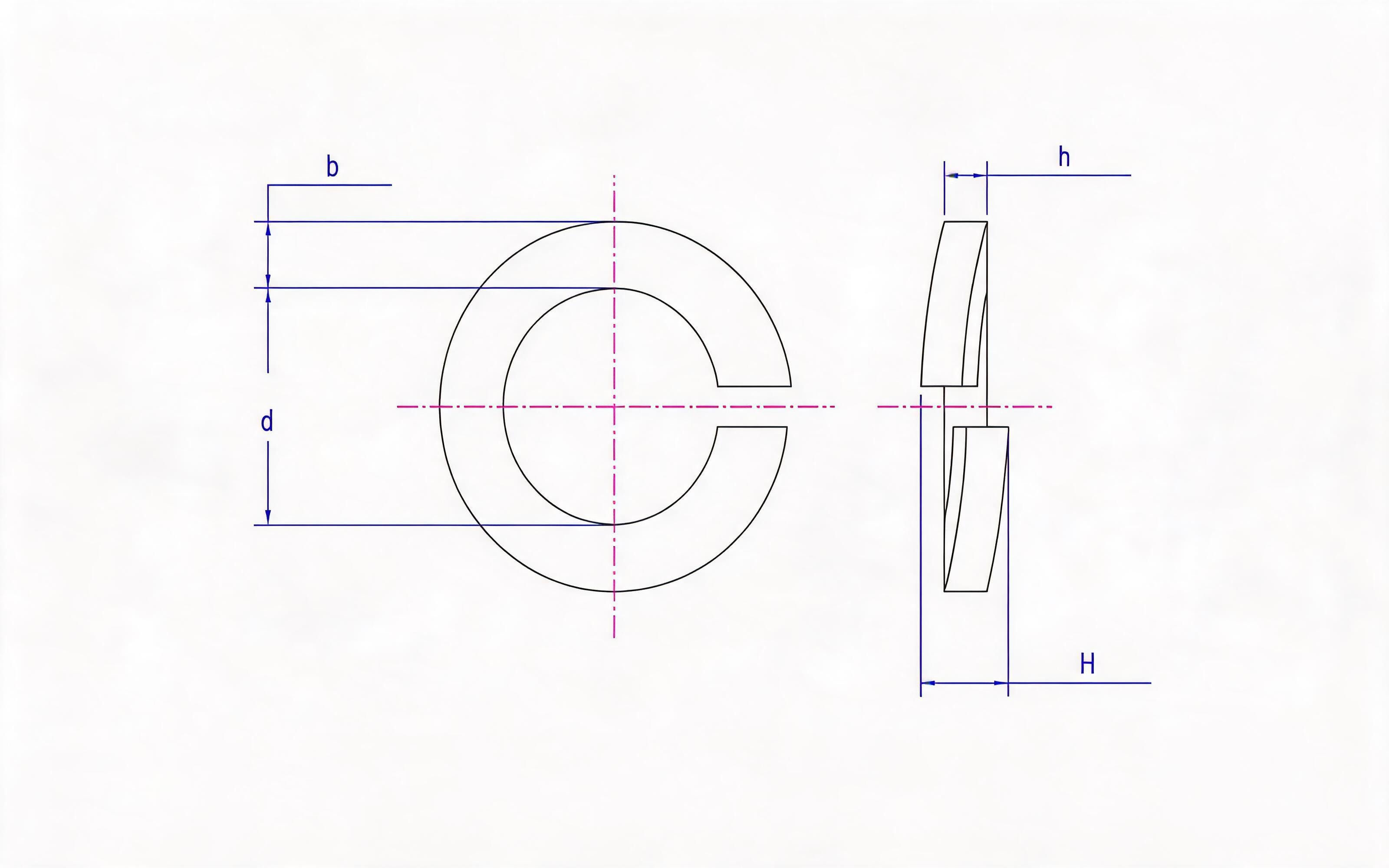 Spring washer for assembly Standard Drawing