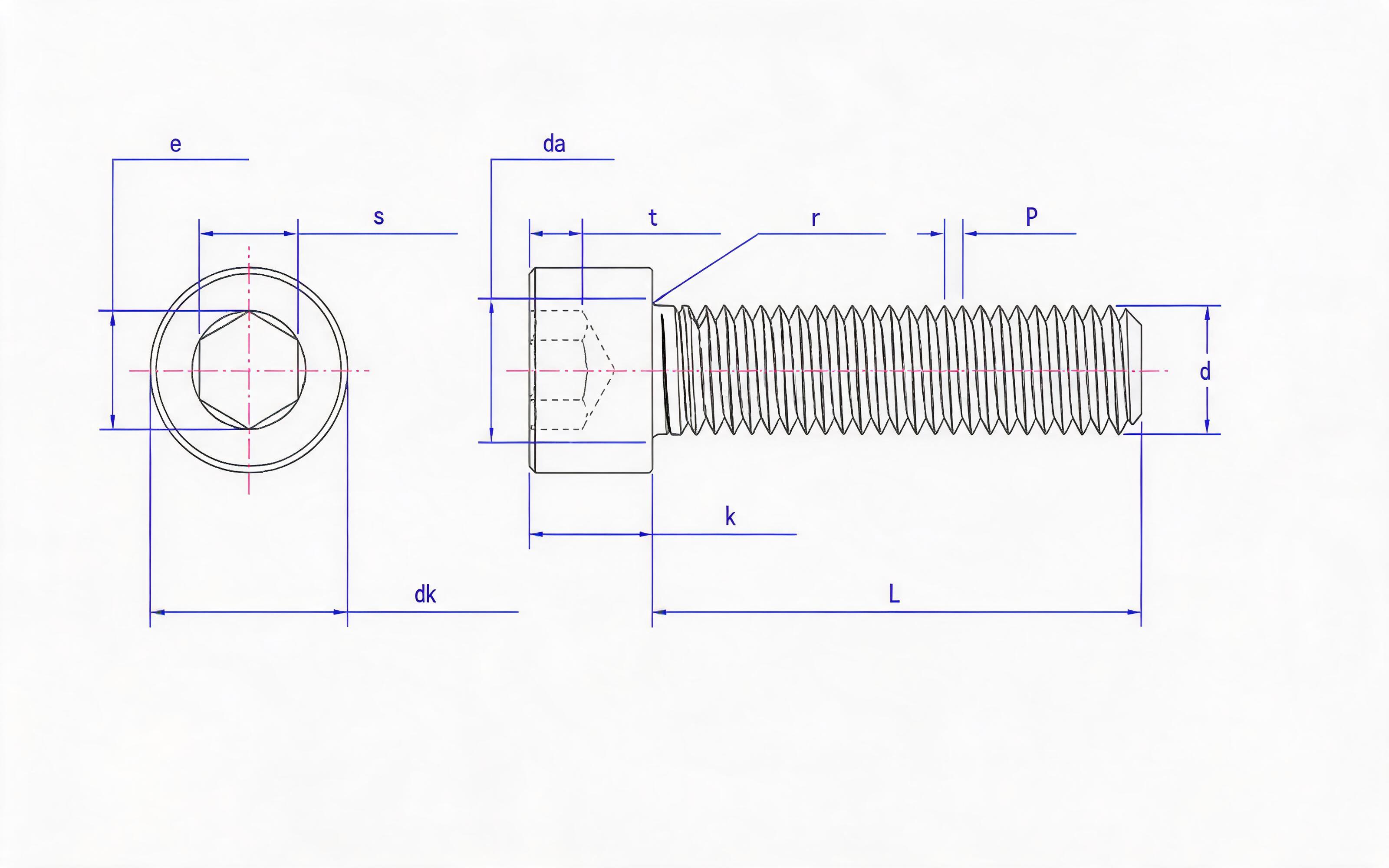SOCKET HEAD CAP SCREW Standard Drawing