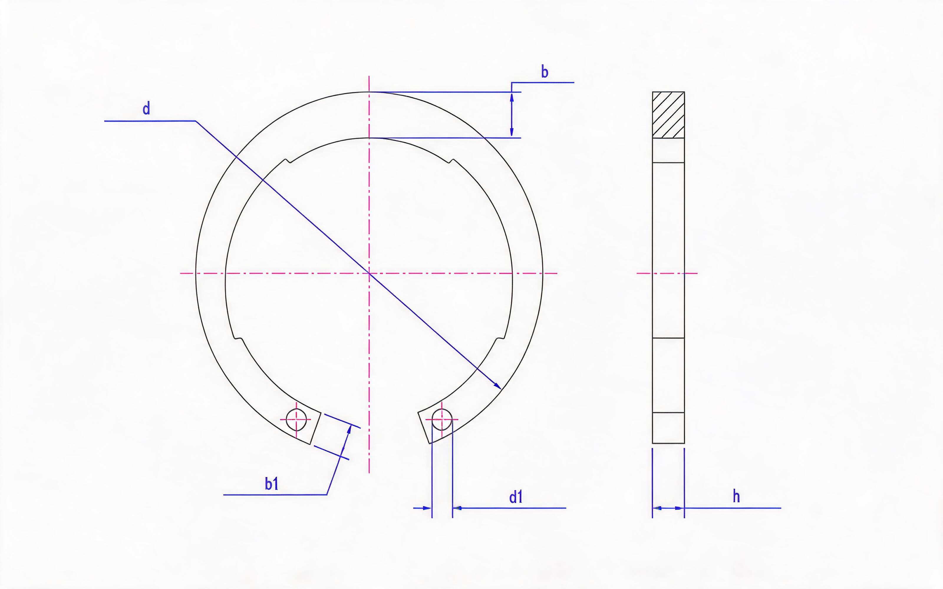 Clamp spring for ordinary hole (Fig. 2, d ≥ 170mm) Standard Drawing
