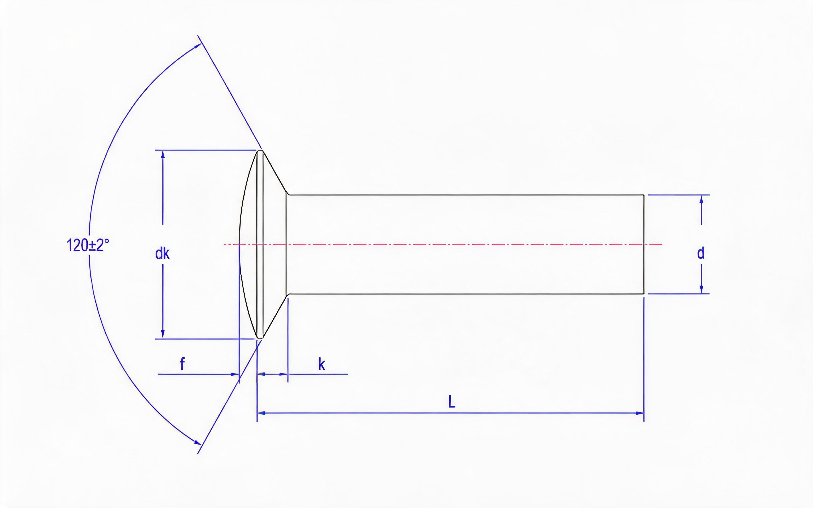 Oval head rivet Standard Drawing