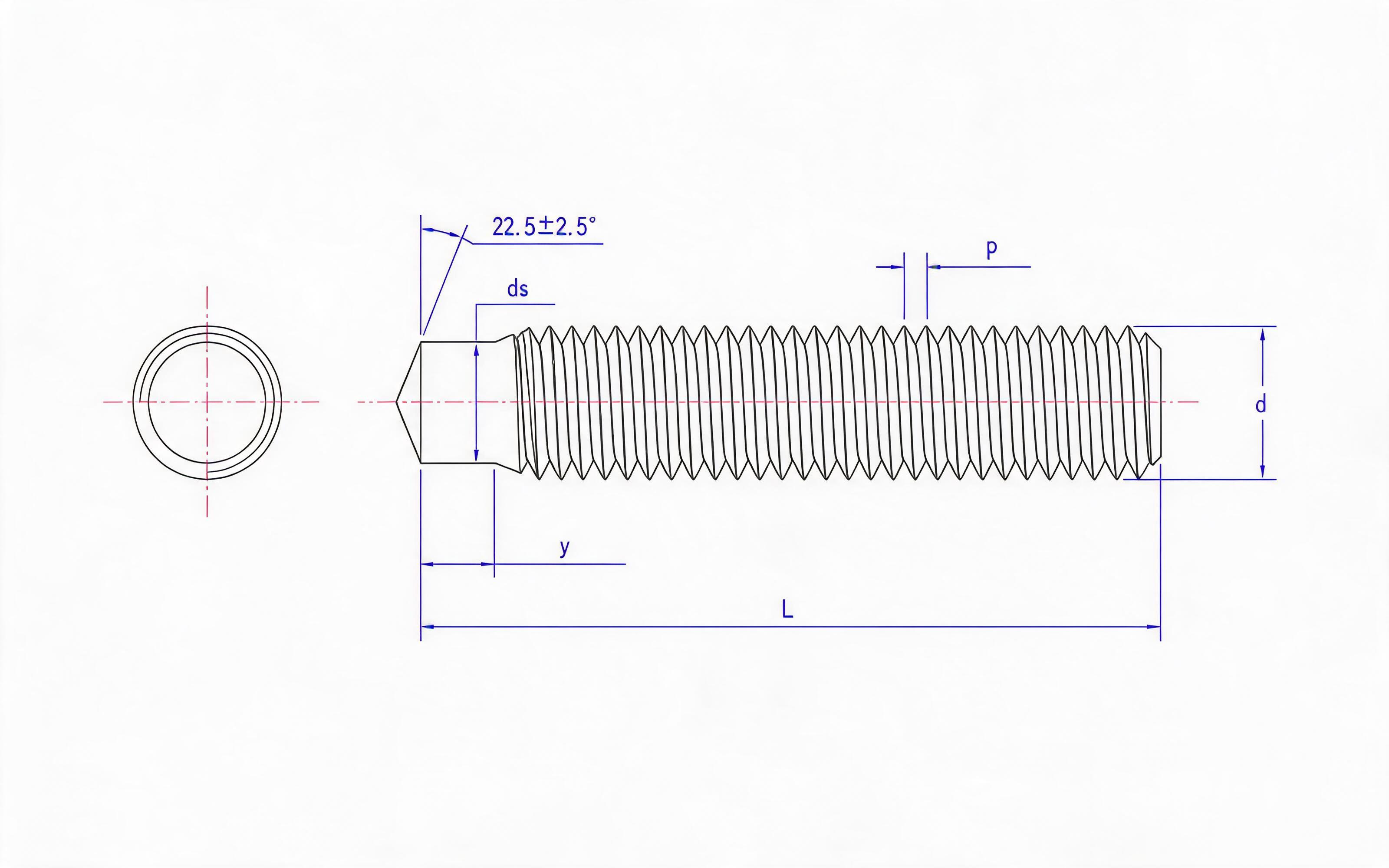 WELDED STUD FOR ARC STUD WELDING (TYPE RD THREADED STUD WITH REDUCER SHAFT) Standard Drawing