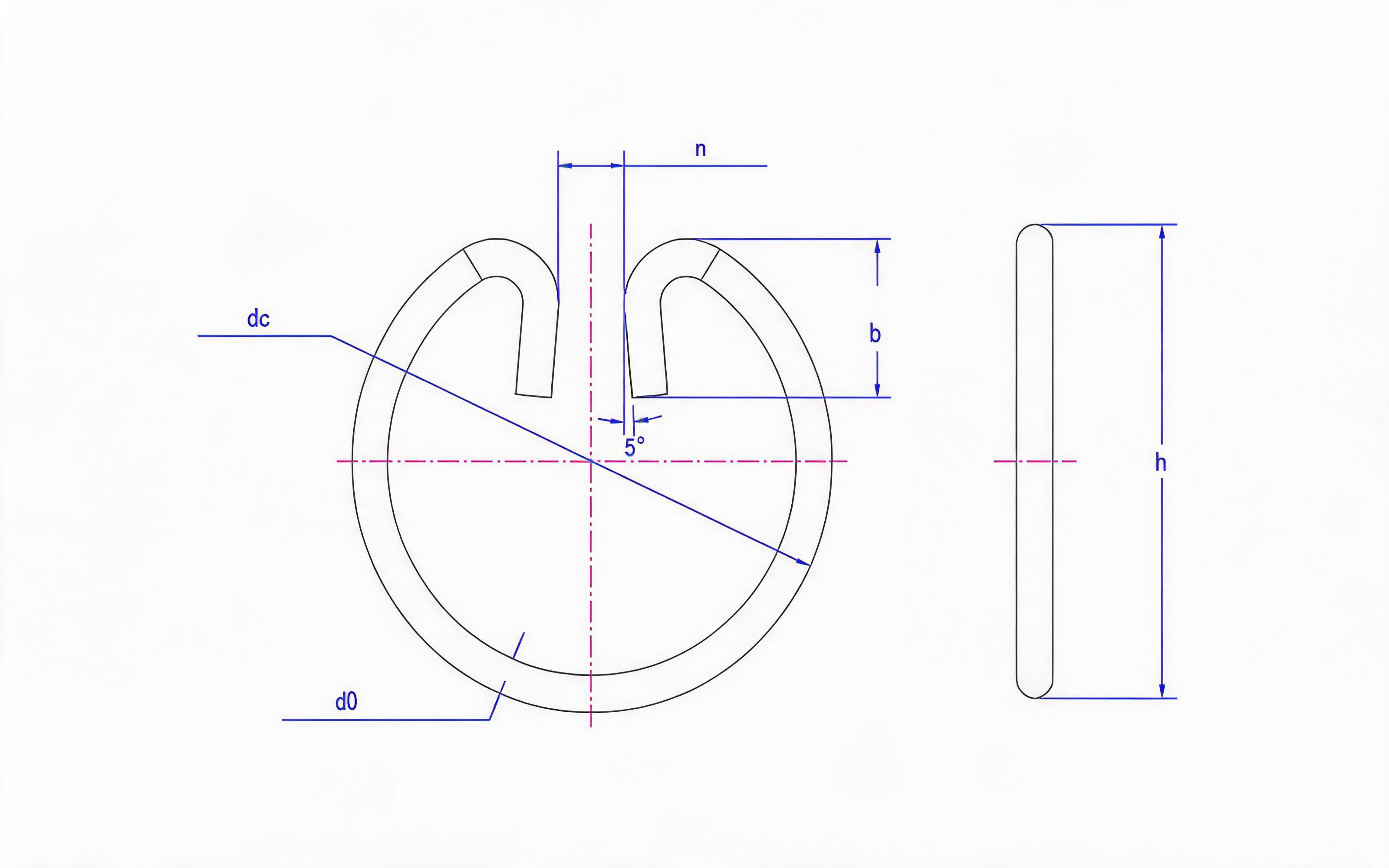 Wire retainer for hole (Type A) Standard Drawing