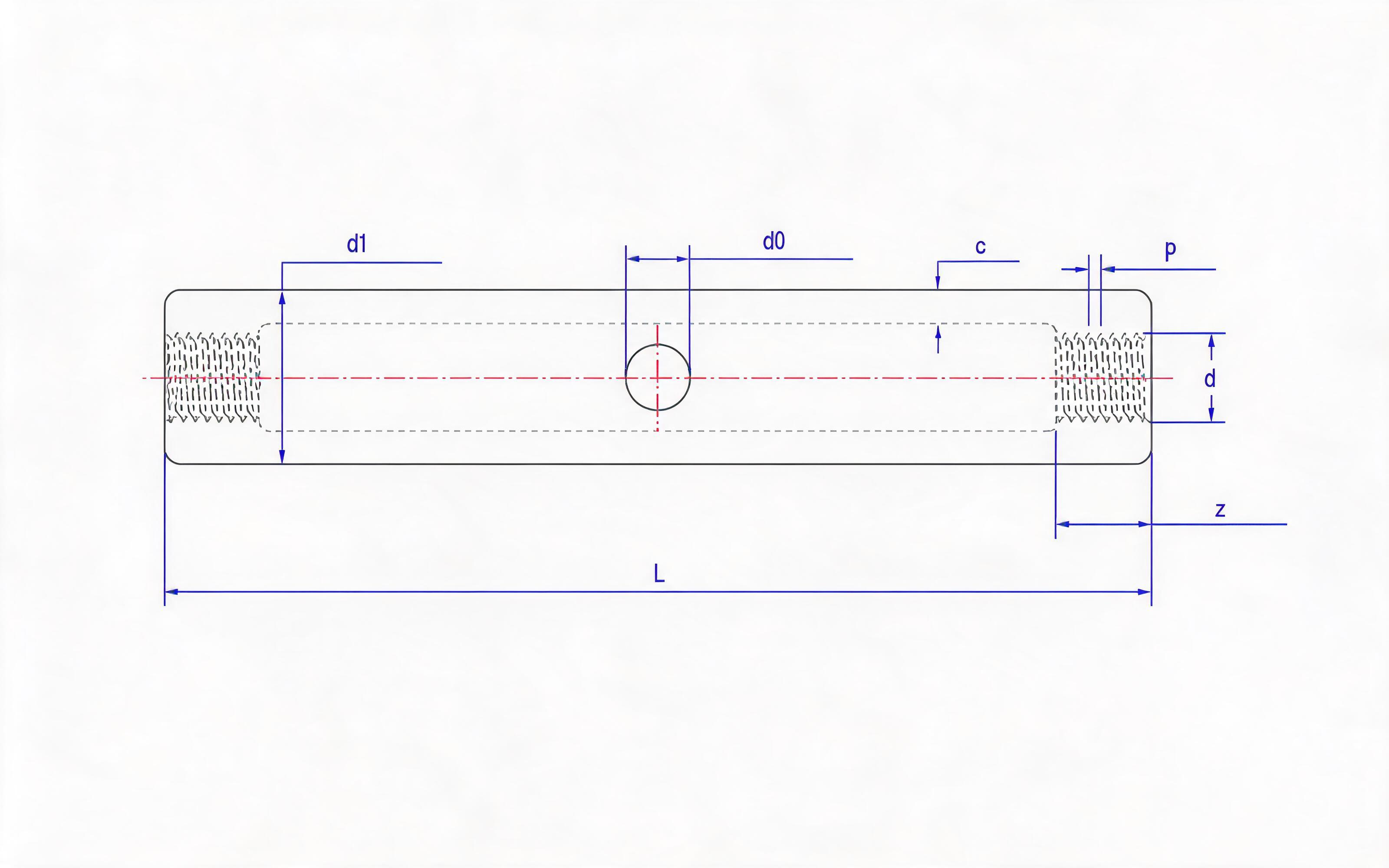 Sleeve nut, steel pipe or bar (M56 to M80) Standard Drawing