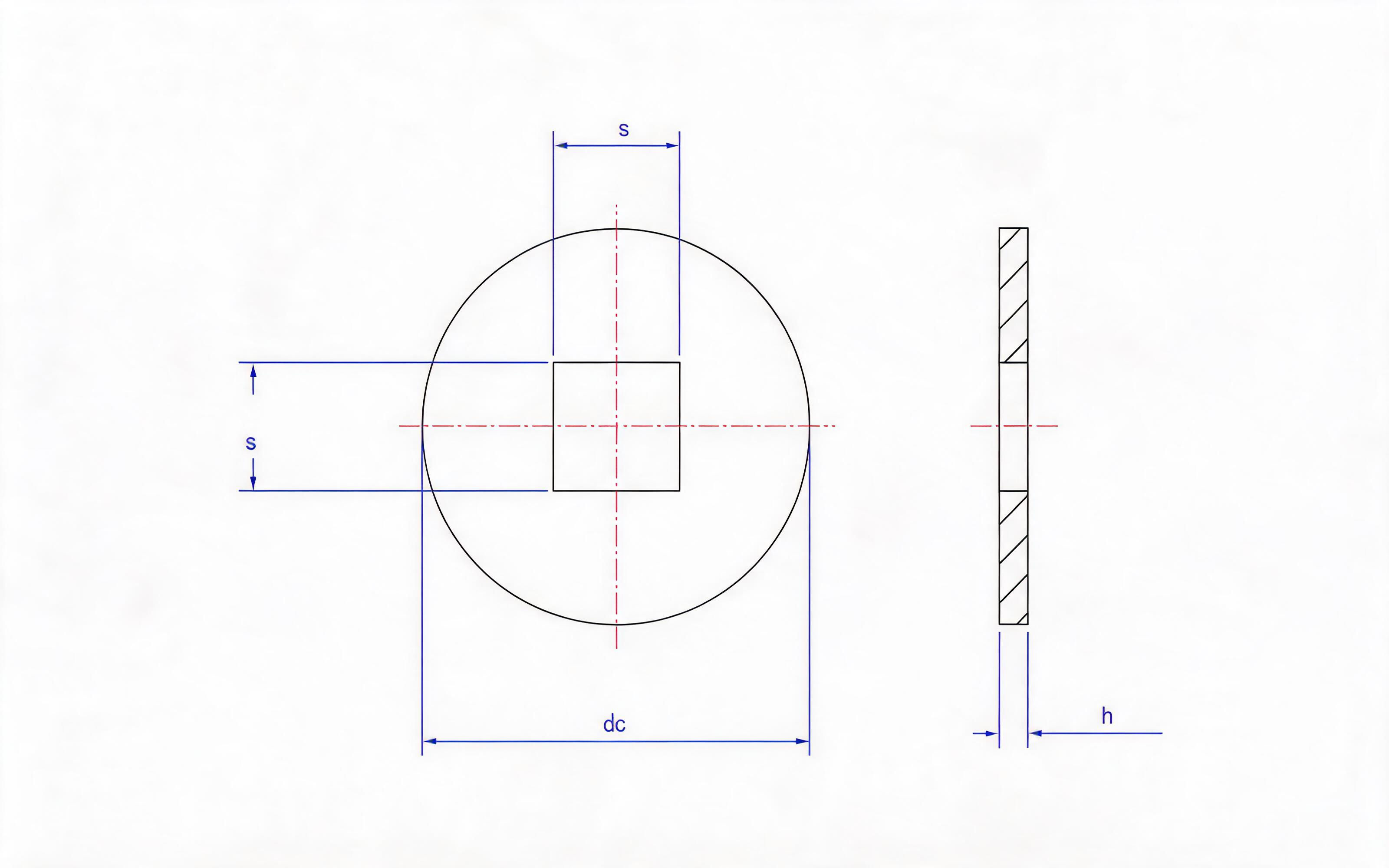 Extra large square hole washer for wood structure (V type) Standard Drawing