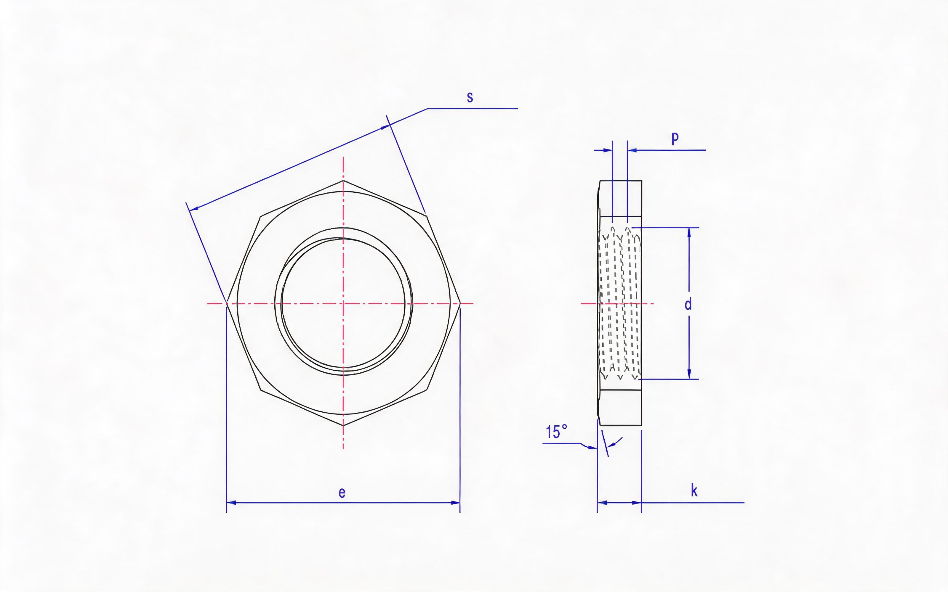 Octagon tube nut Standard Drawing