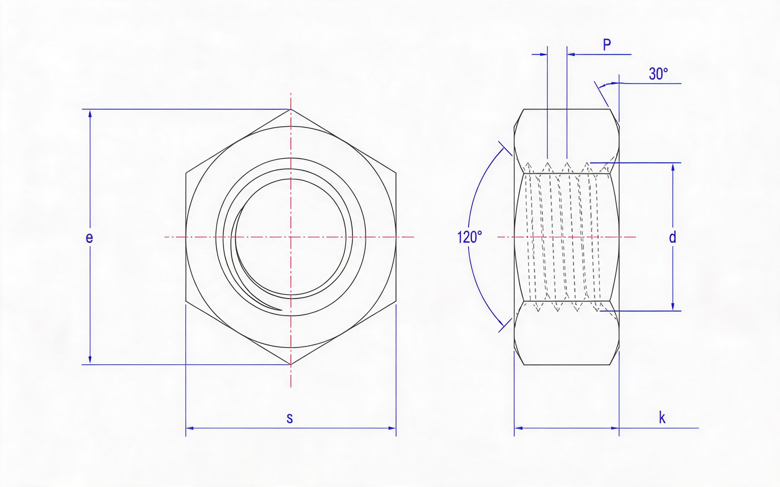 High-strength hexagon nut for steel structure bolt connection Standard Drawing
