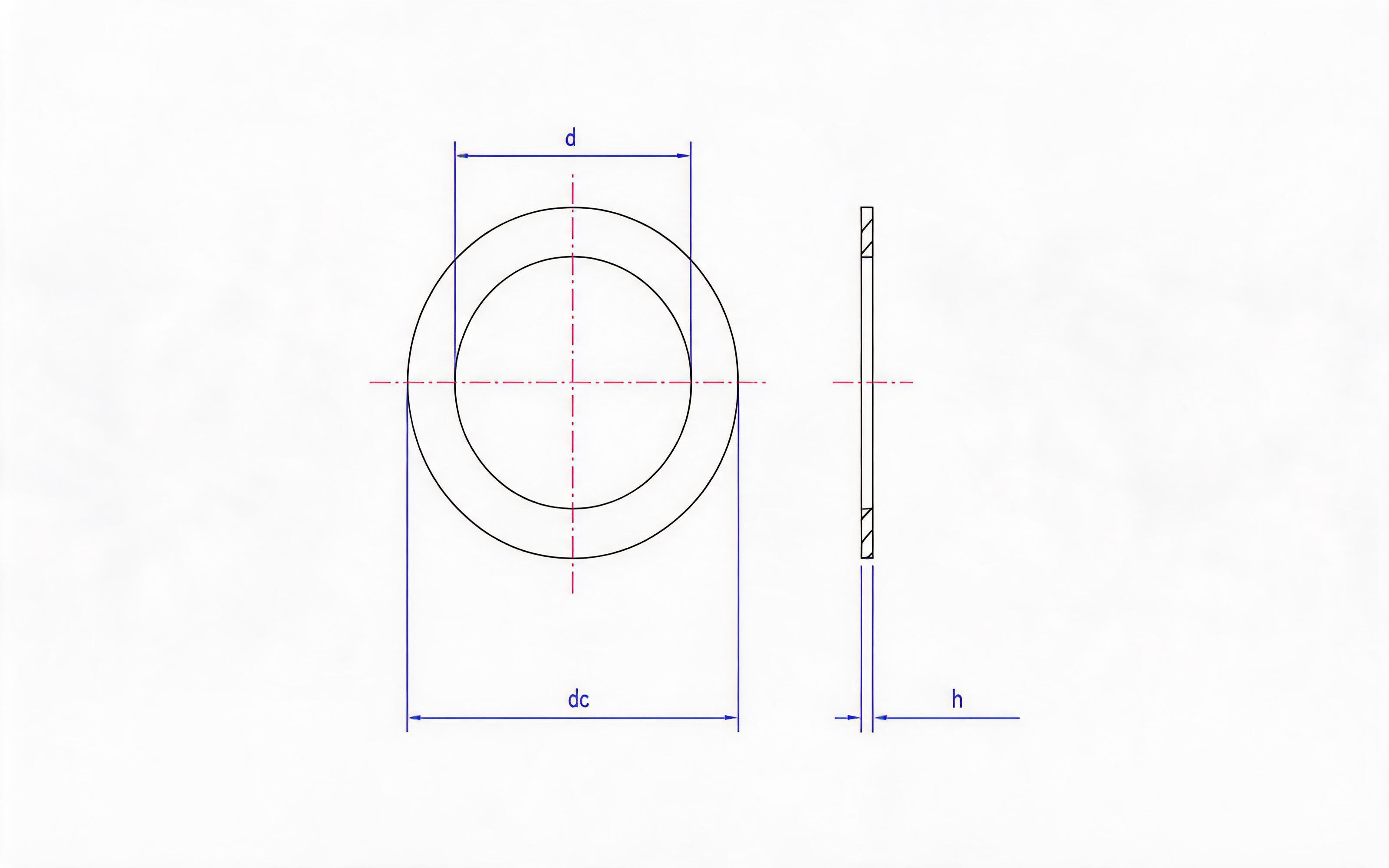 Small sealing washer type A (impregnated paper) Standard Drawing