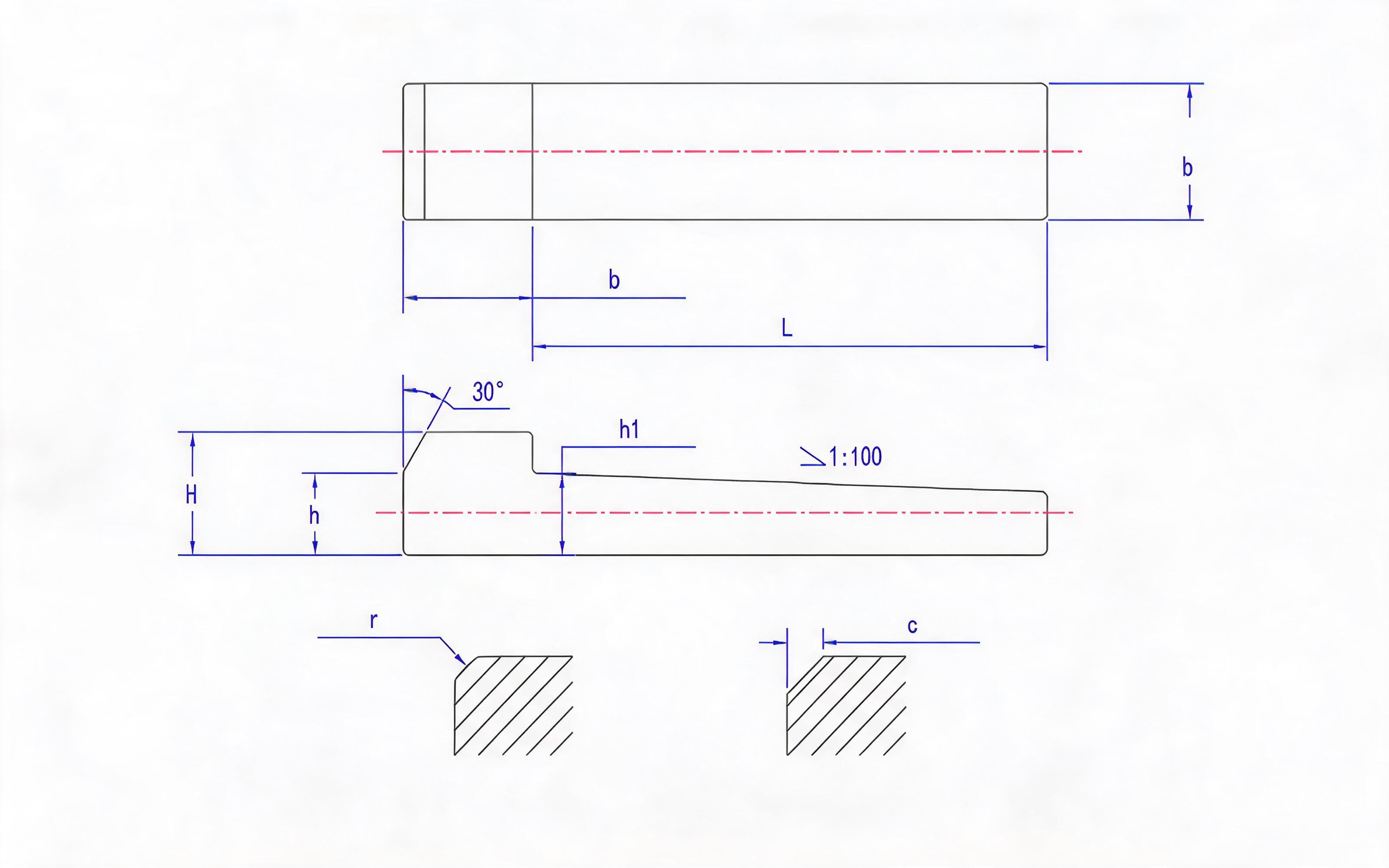 Male Saddle Key Standard Drawing