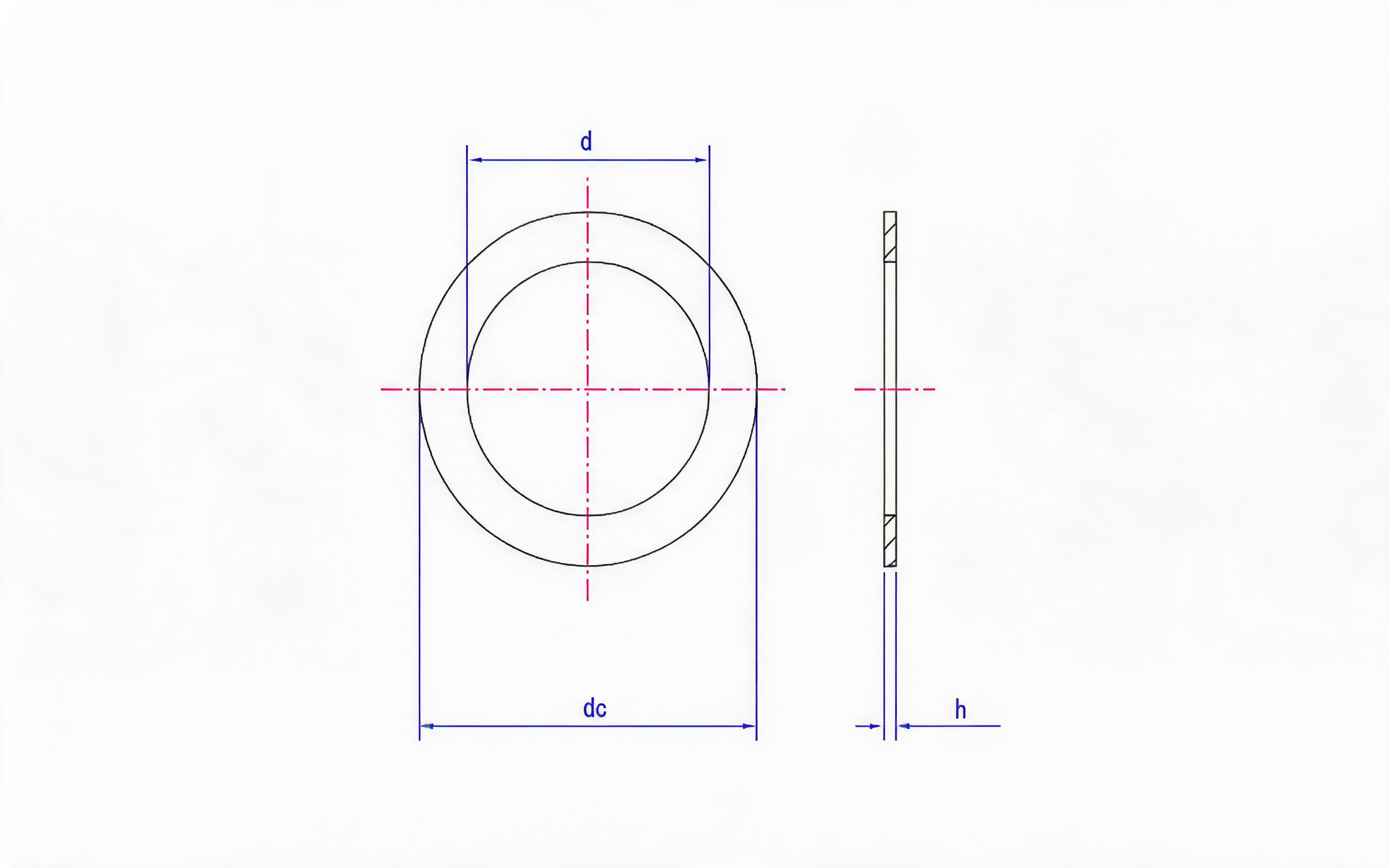 Type A Large Seal Washer (Unimpregnated paper) Standard Drawing