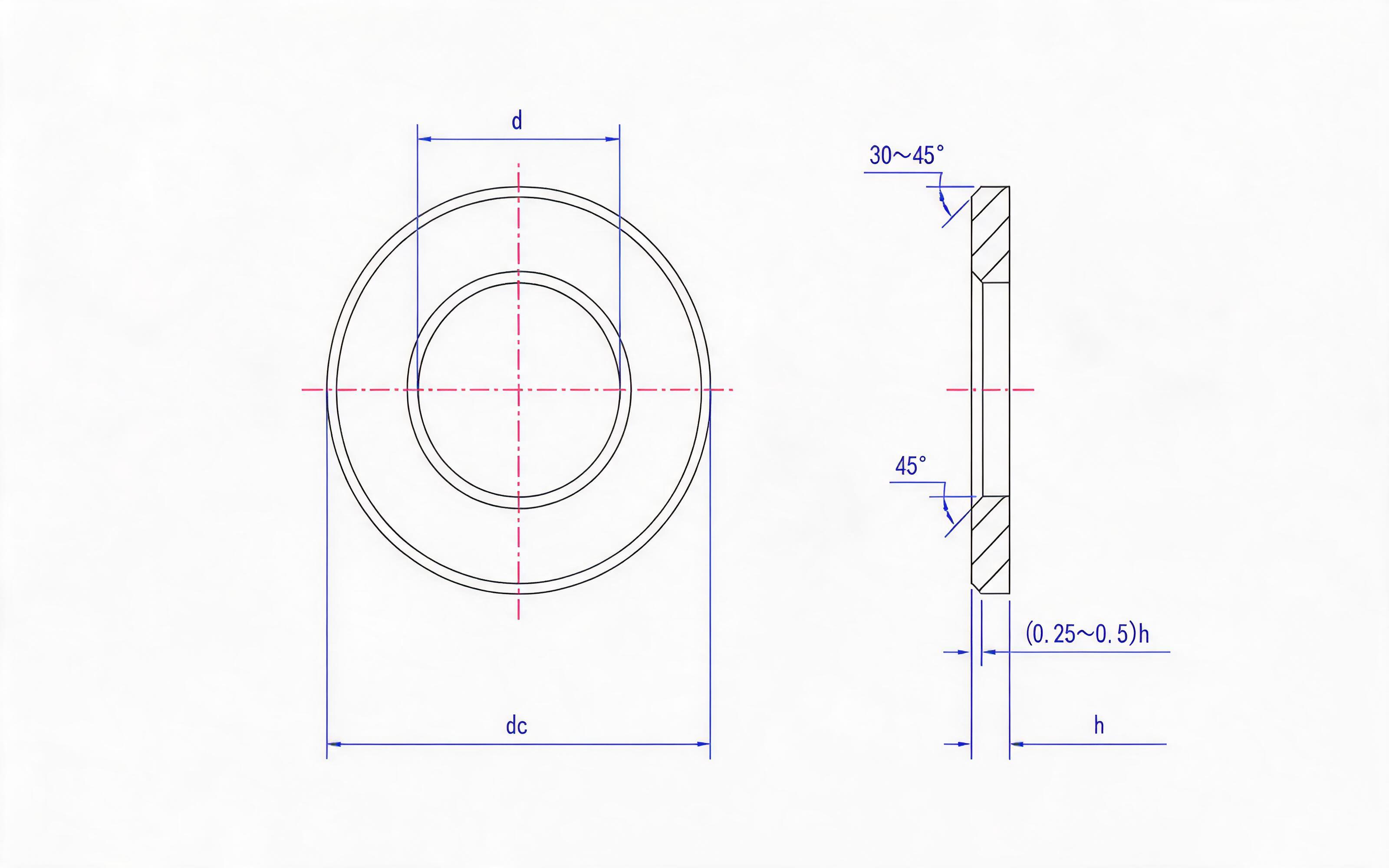 Steel structure chamfer flat washer Standard Drawing