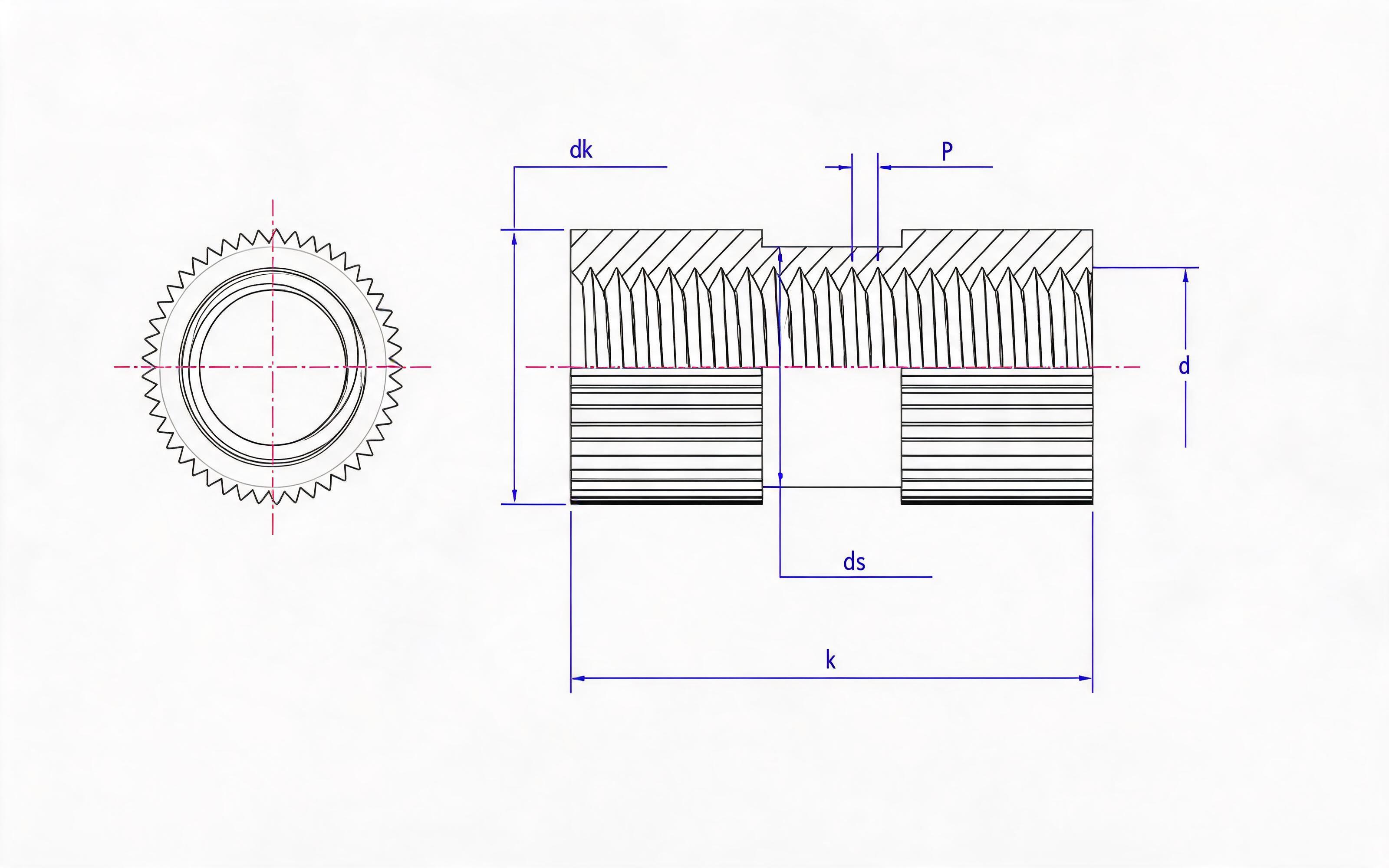 Embedded round nut (Type A) Standard Drawing