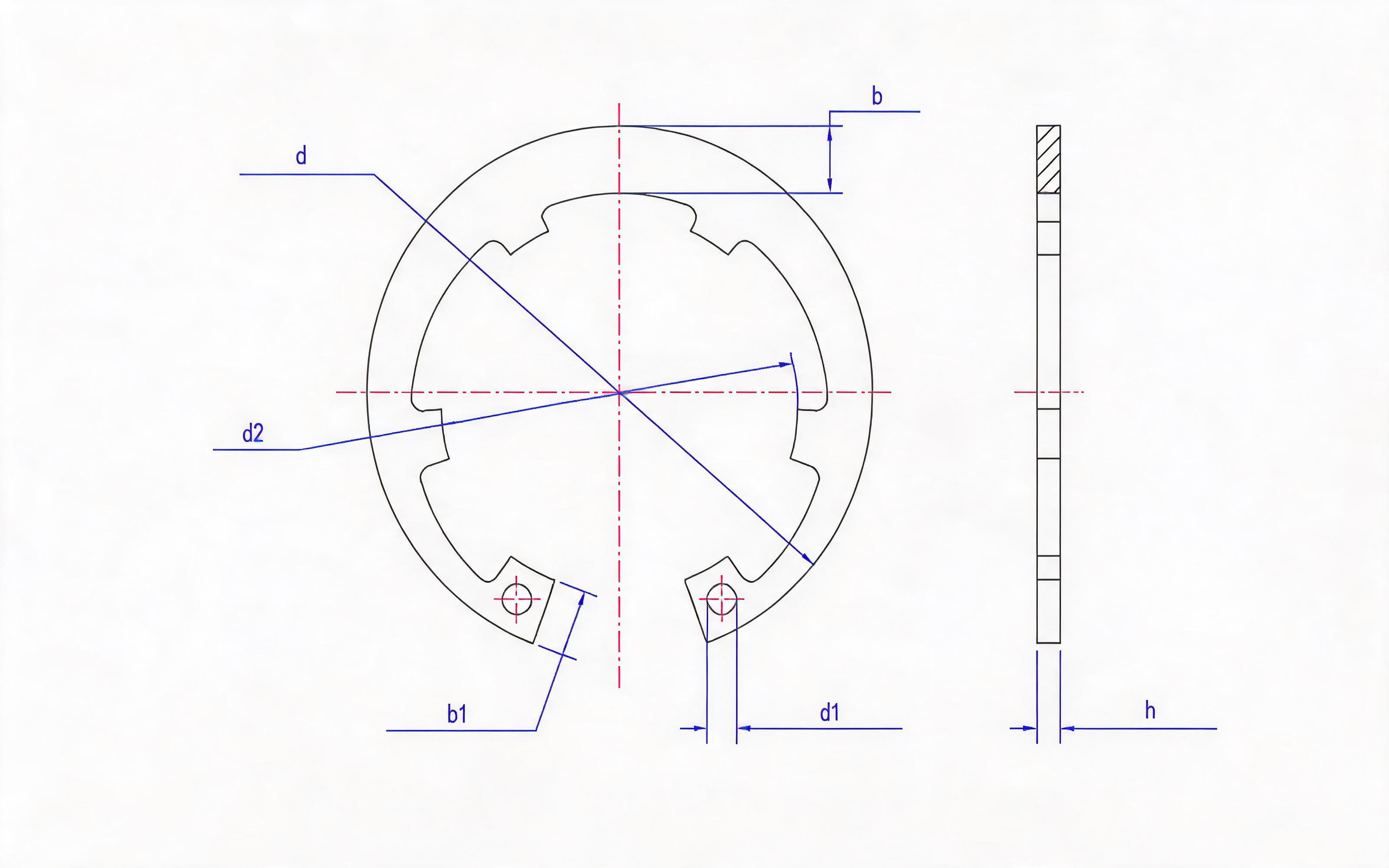 Retainer for toothed hole (Figure 1) Standard Drawing