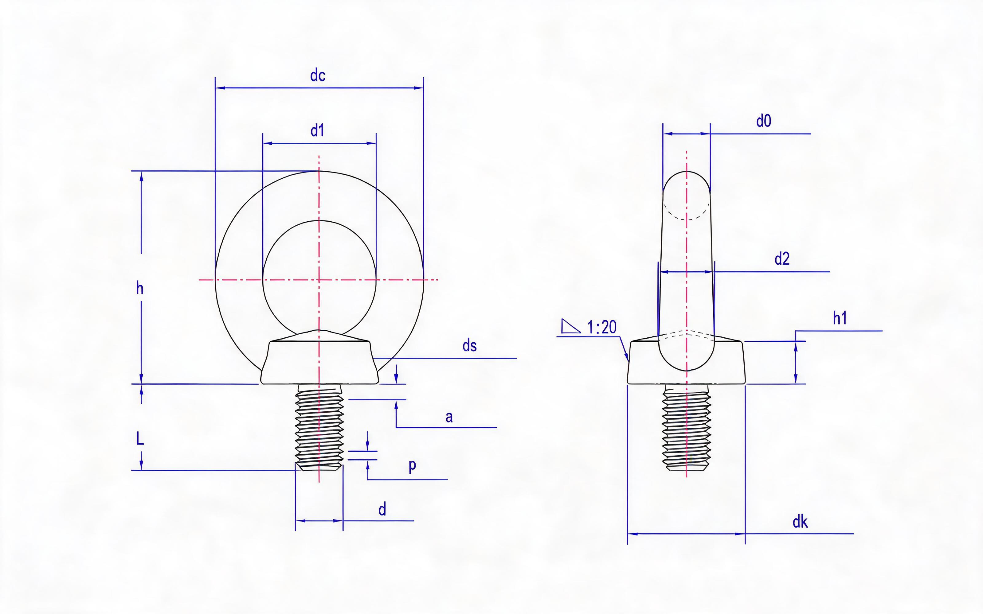 Eye screw Standard Drawing