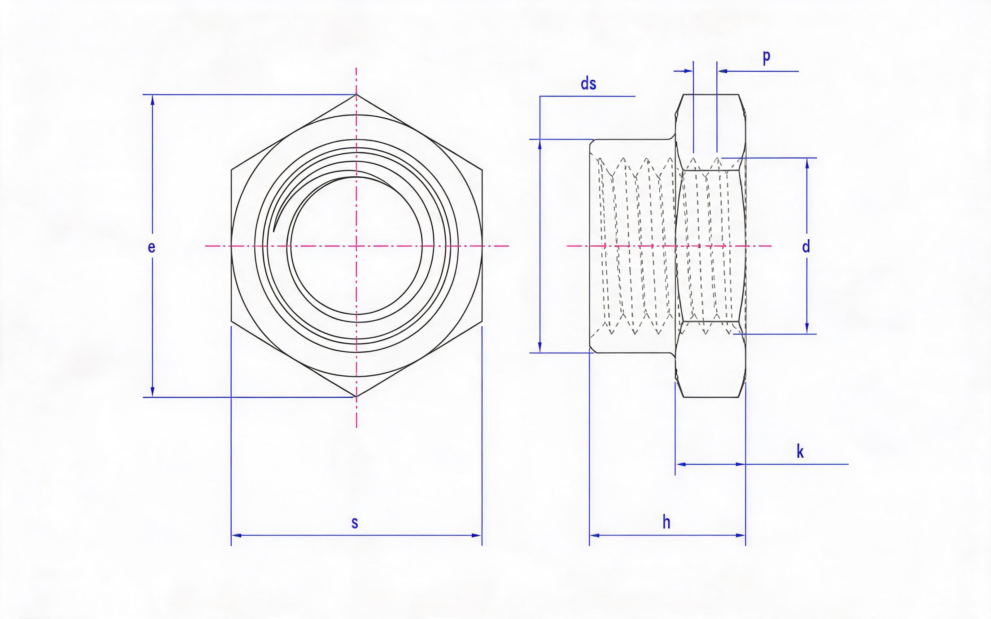 All-metal small hexagon lock nut Standard Drawing