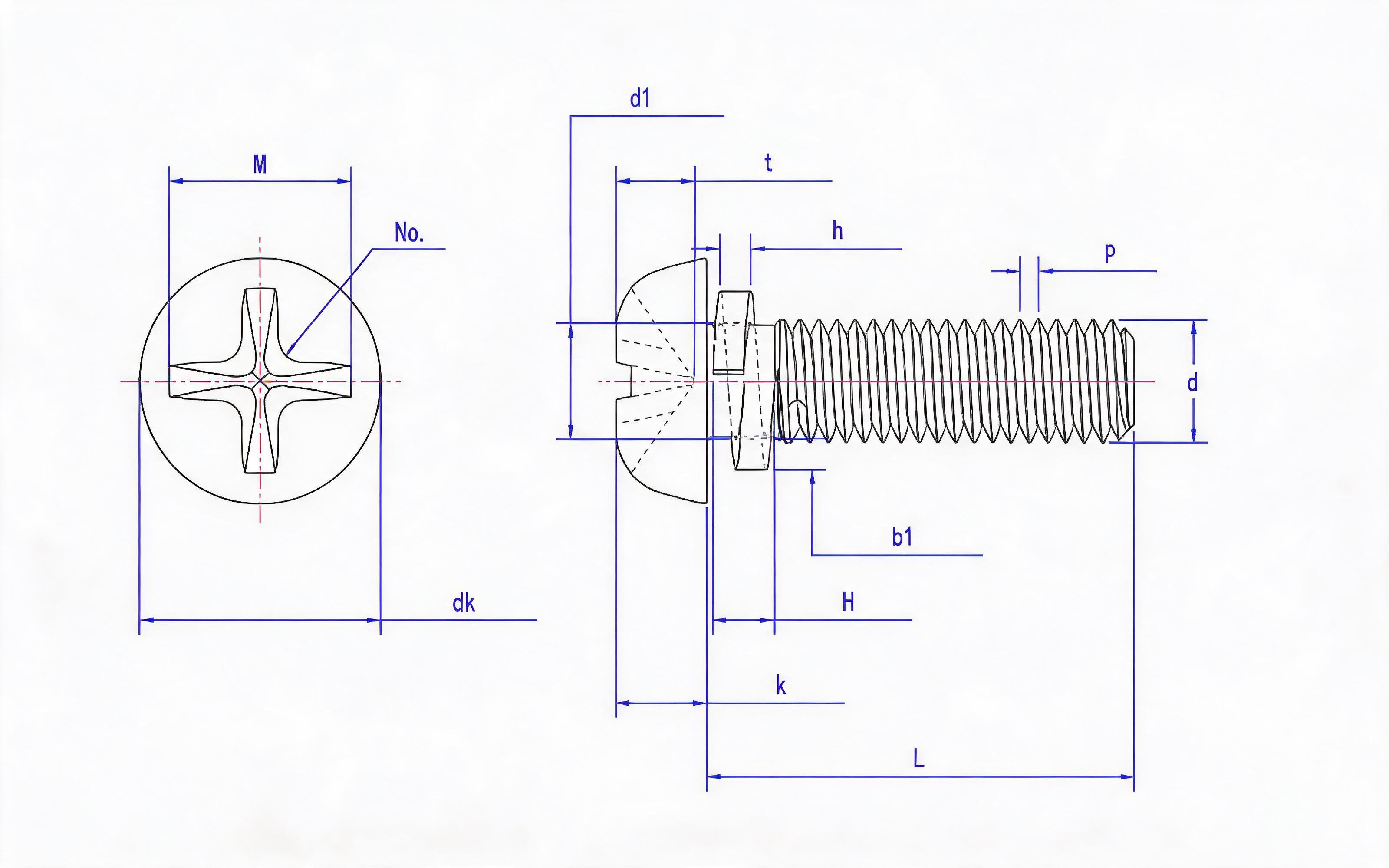 Cross recessed panhead screw and spring washer combination Standard Drawing