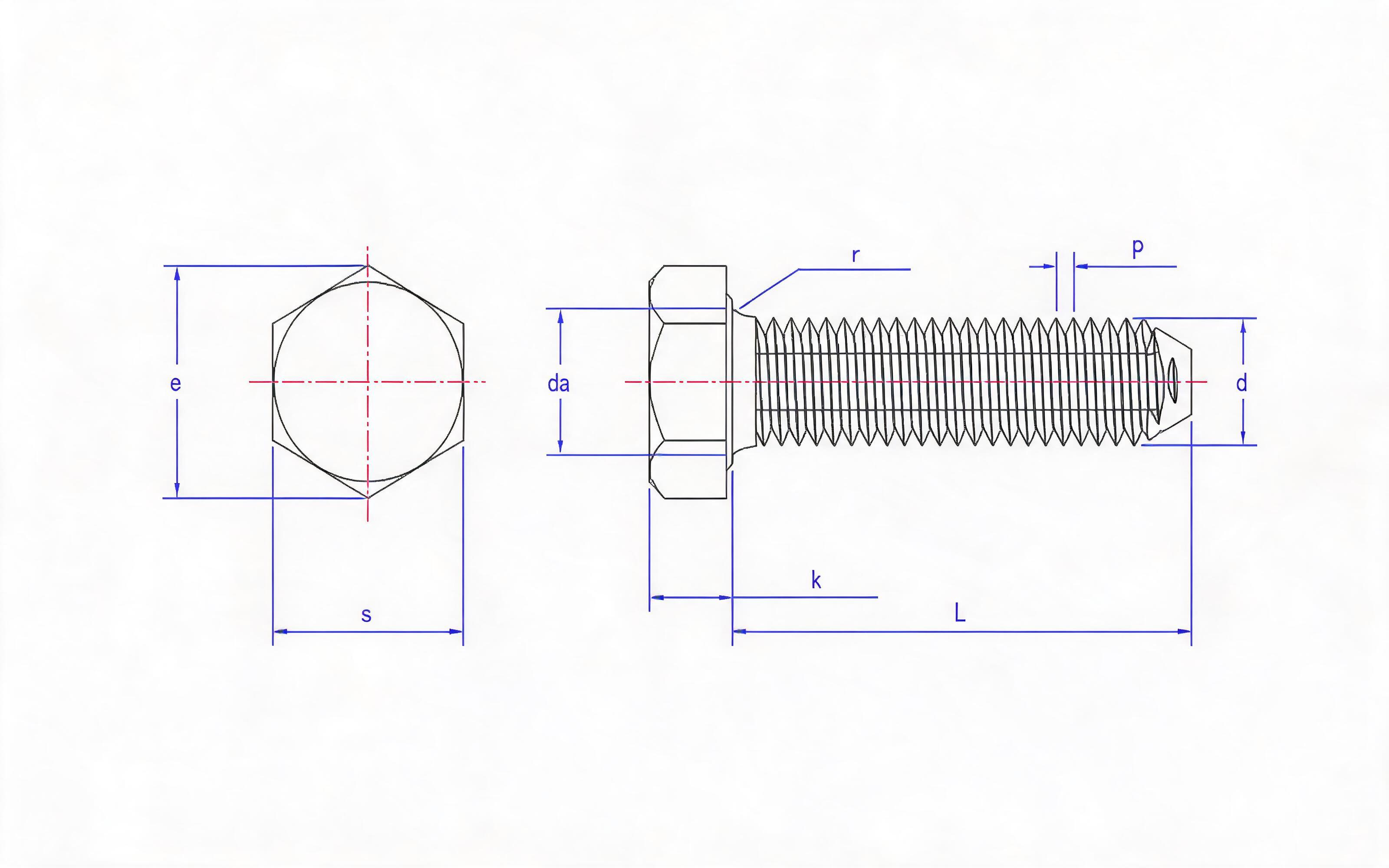 HEXAGON HEAD TRIANGULAR LOCK SCREW Standard Drawing
