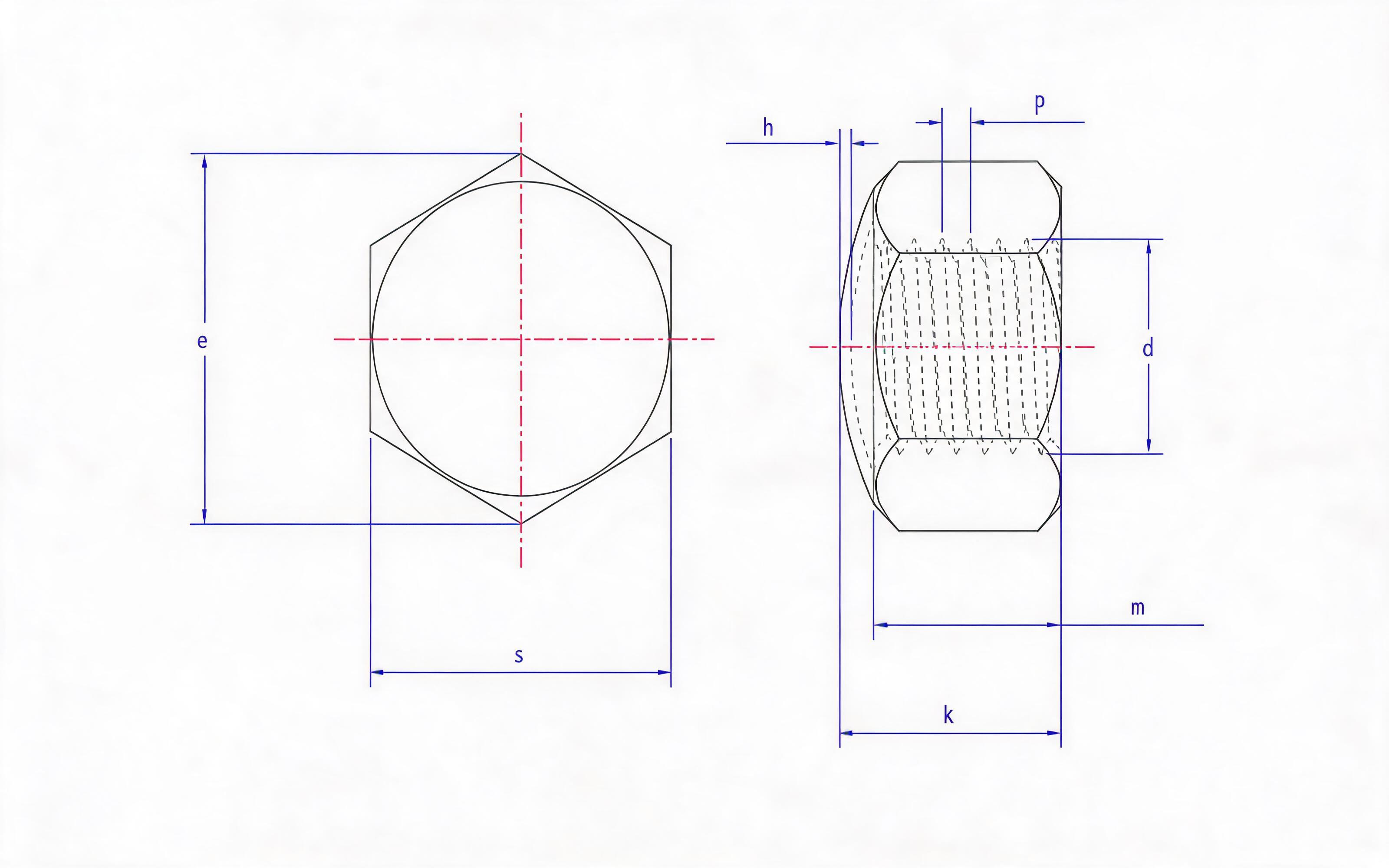 Hexagon low spherical cap nut welding type Standard Drawing