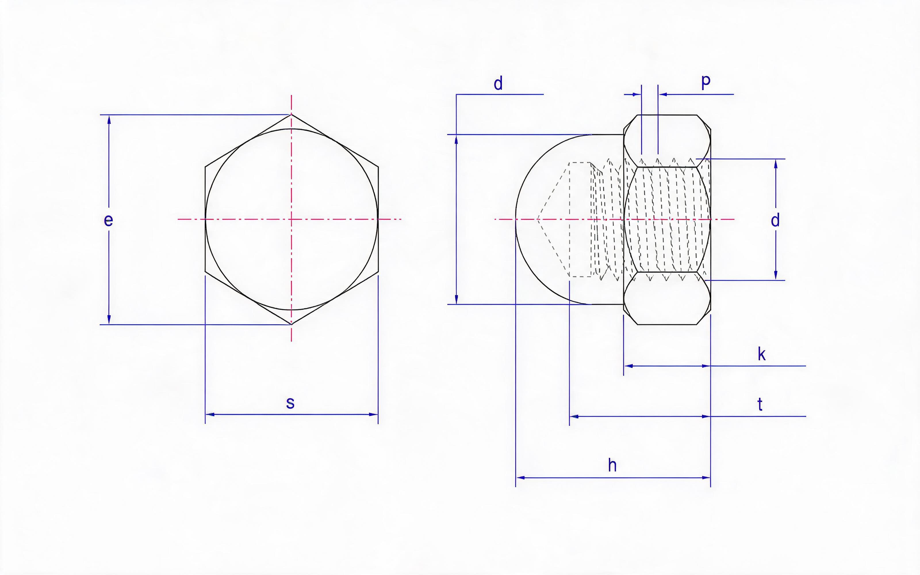 Hexagon cover nut (Type B) Standard Drawing