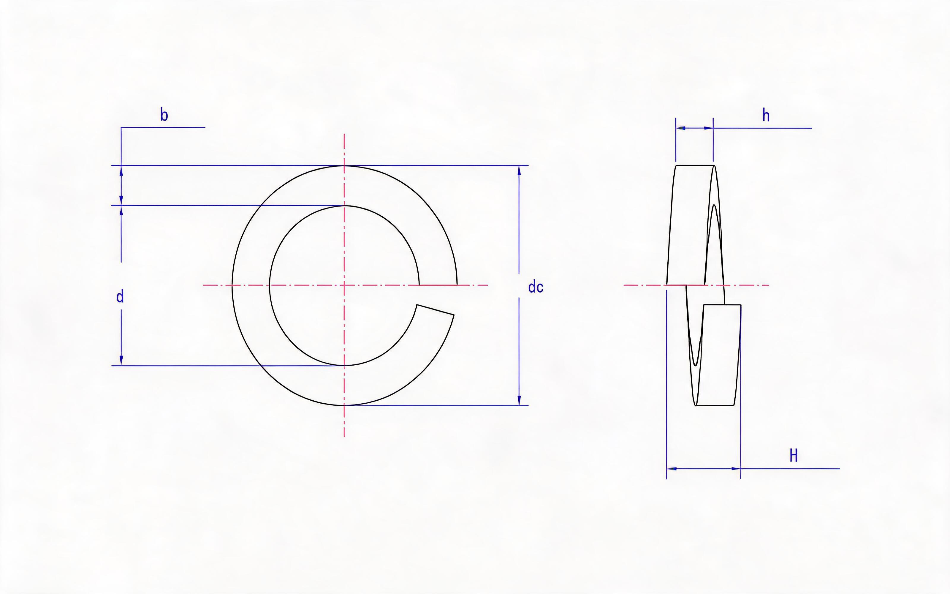 Spring Washer (Type B) Standard Drawing