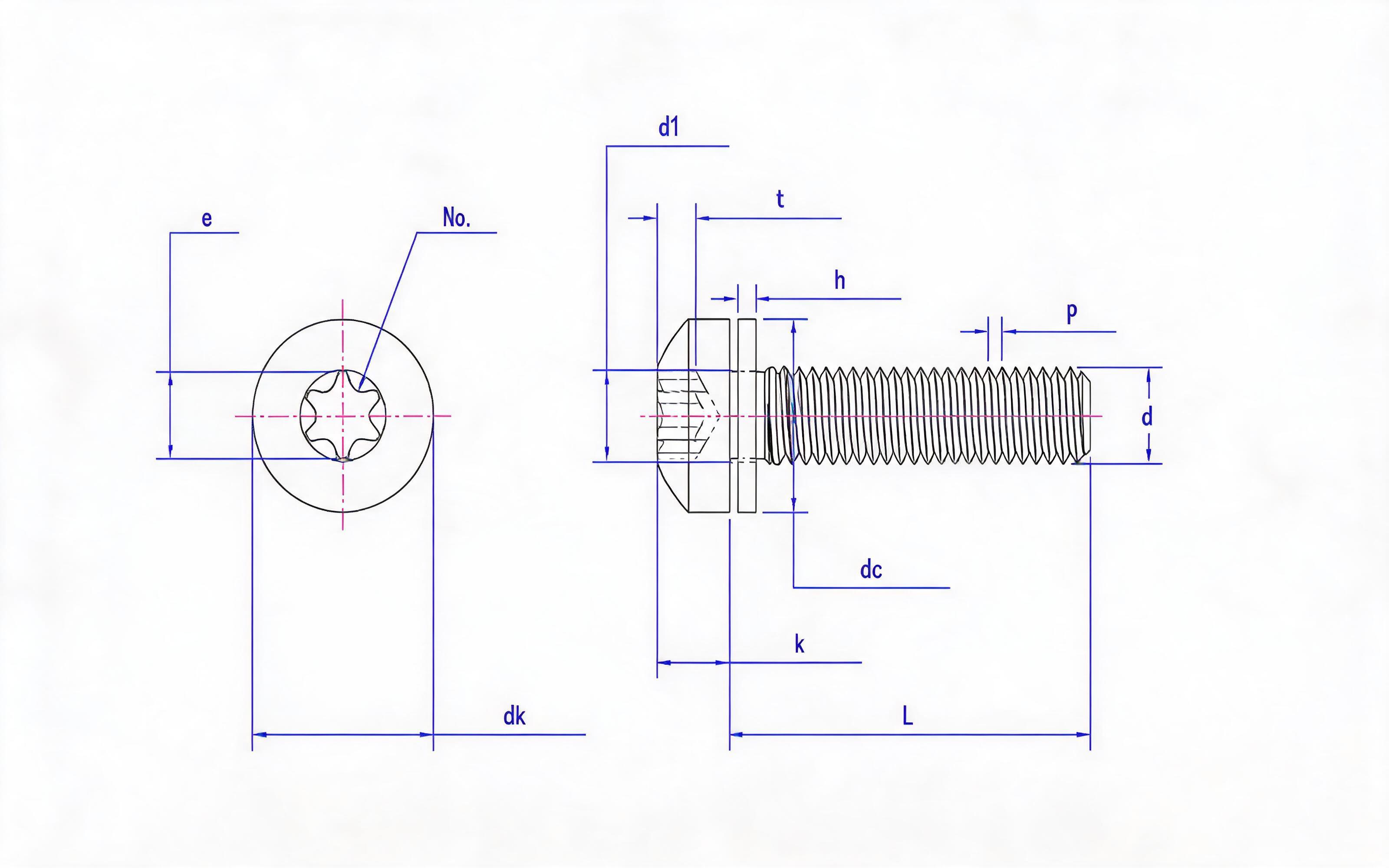 Combination of box groove panhead screw and flat washer Standard Drawing