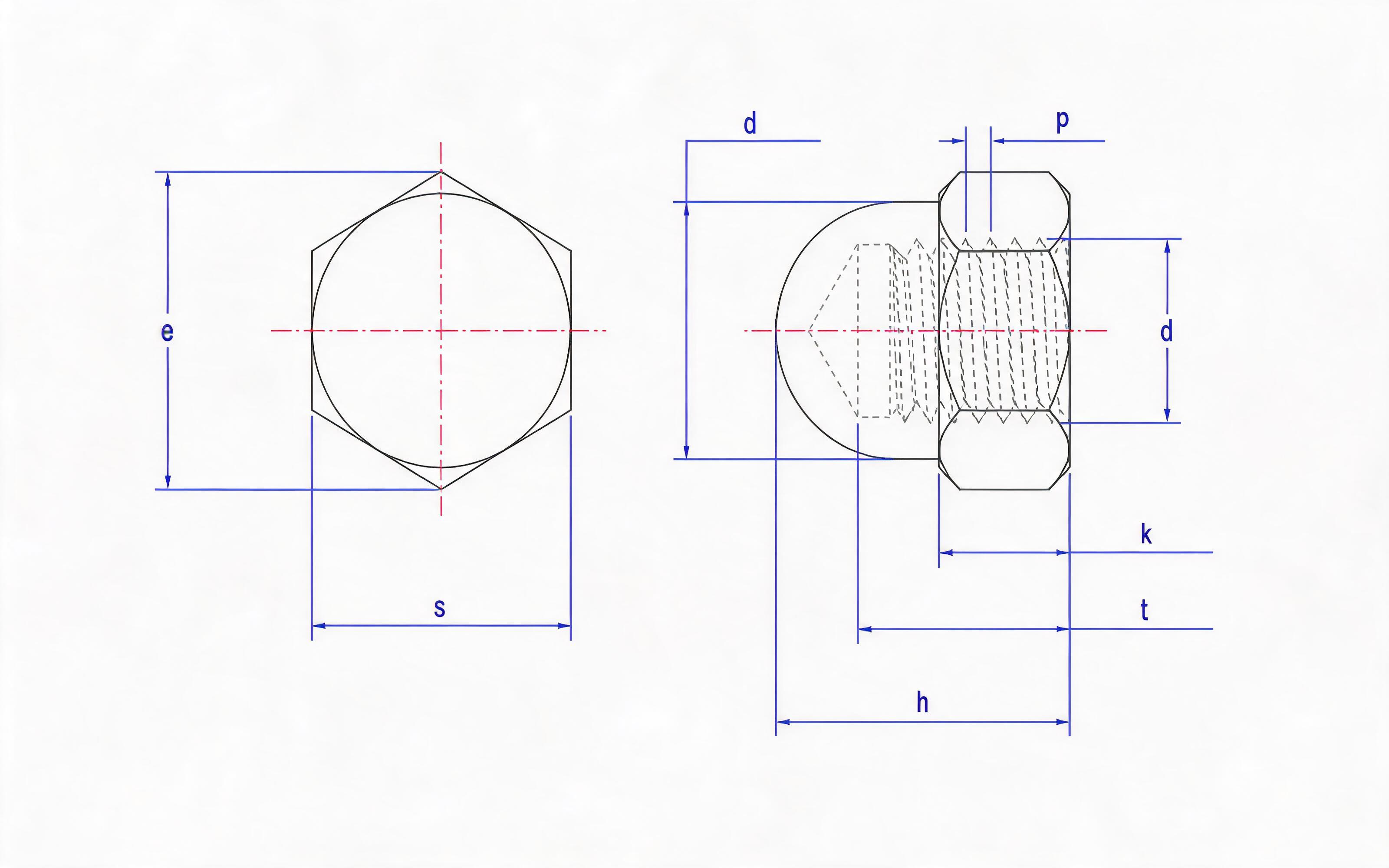 Big hexagon cover nut (Type B) Standard Drawing