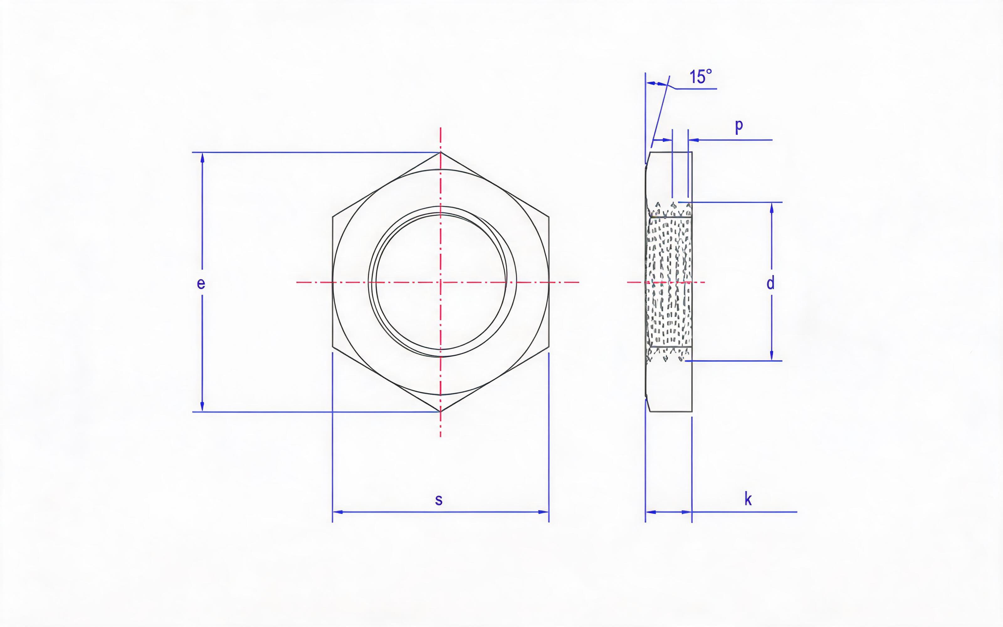 Hexagon tube nut Standard Drawing