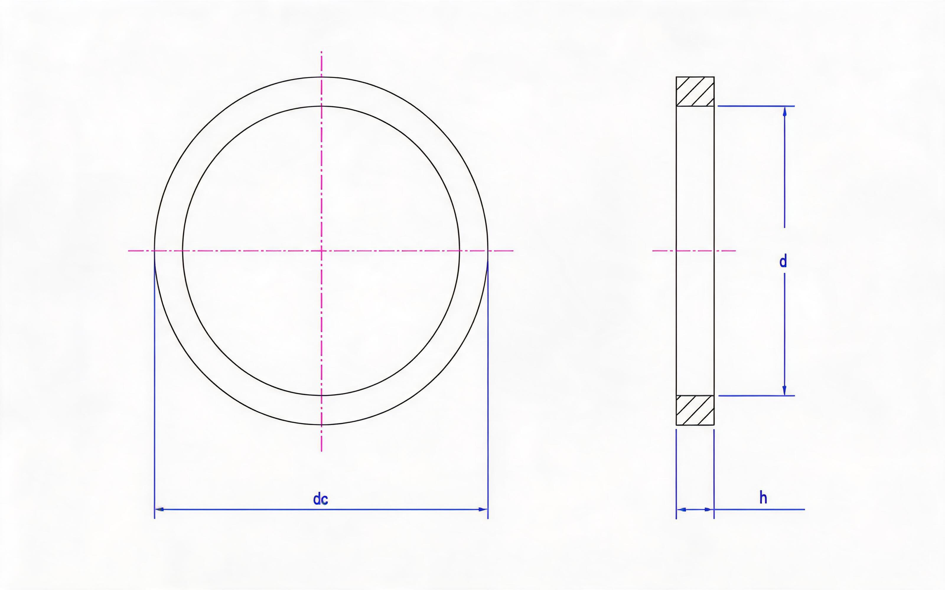 Middle-series shoulder retainer ring Standard Drawing
