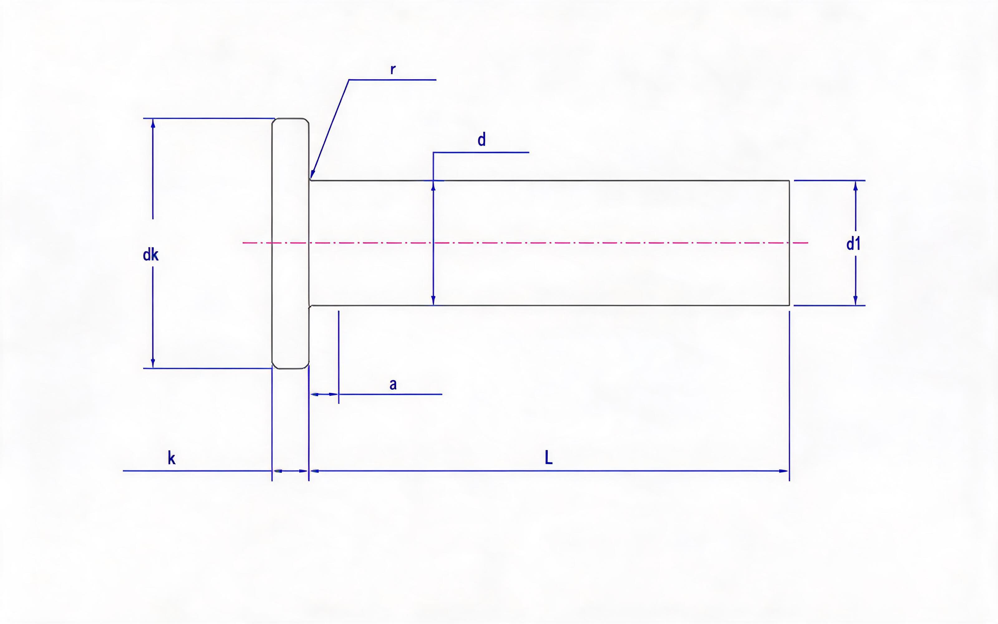 FLUSH HEAD SOLID RIVET (TYPE A) Standard Drawing