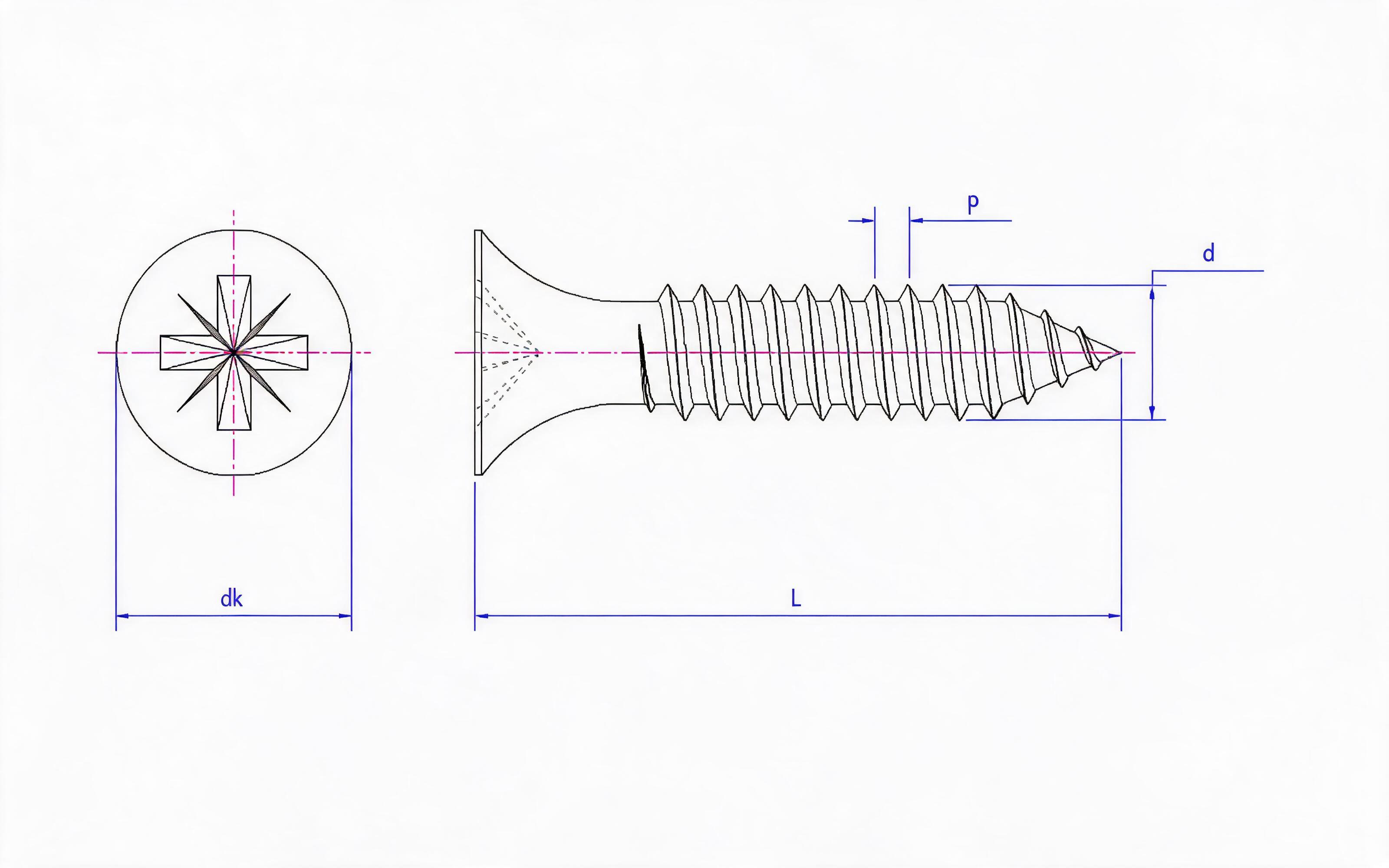 TN-type rice groove horn head single-thread dry wall nail Standard Drawing