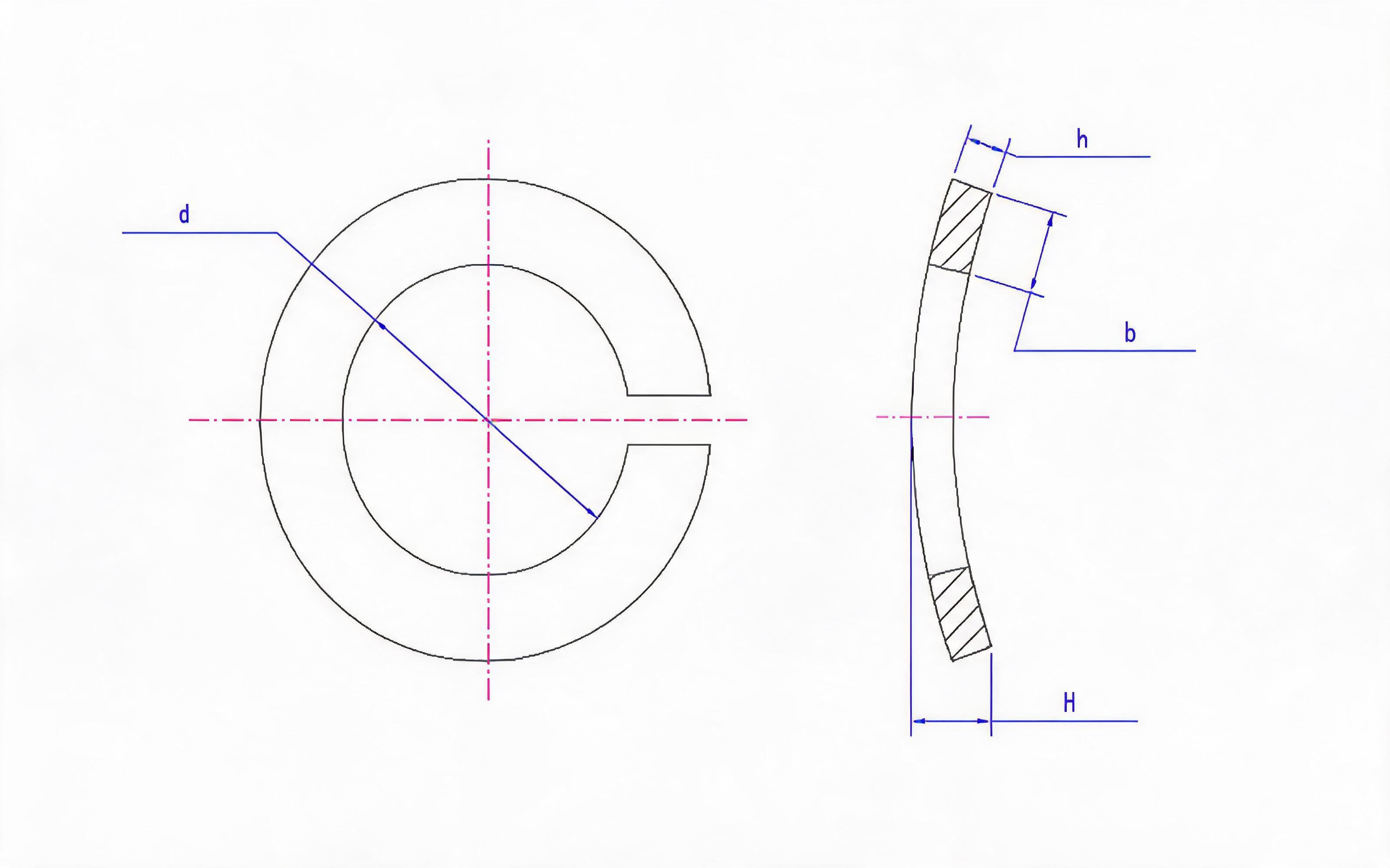 Saddle Spring Washer (Type A) Standard Drawing