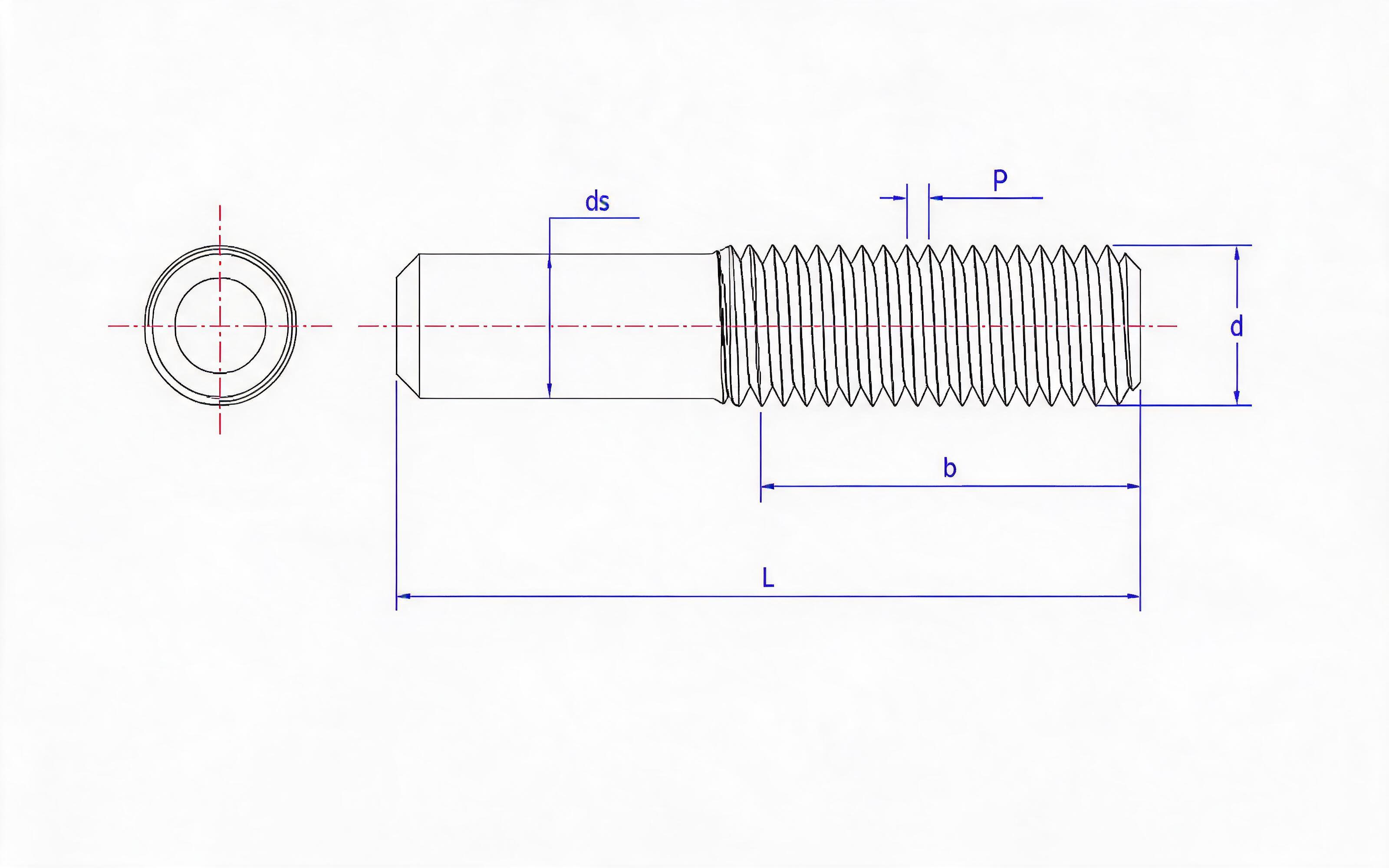 Welding Studs for Manual Welding - Type A (Extended) Standard Drawing