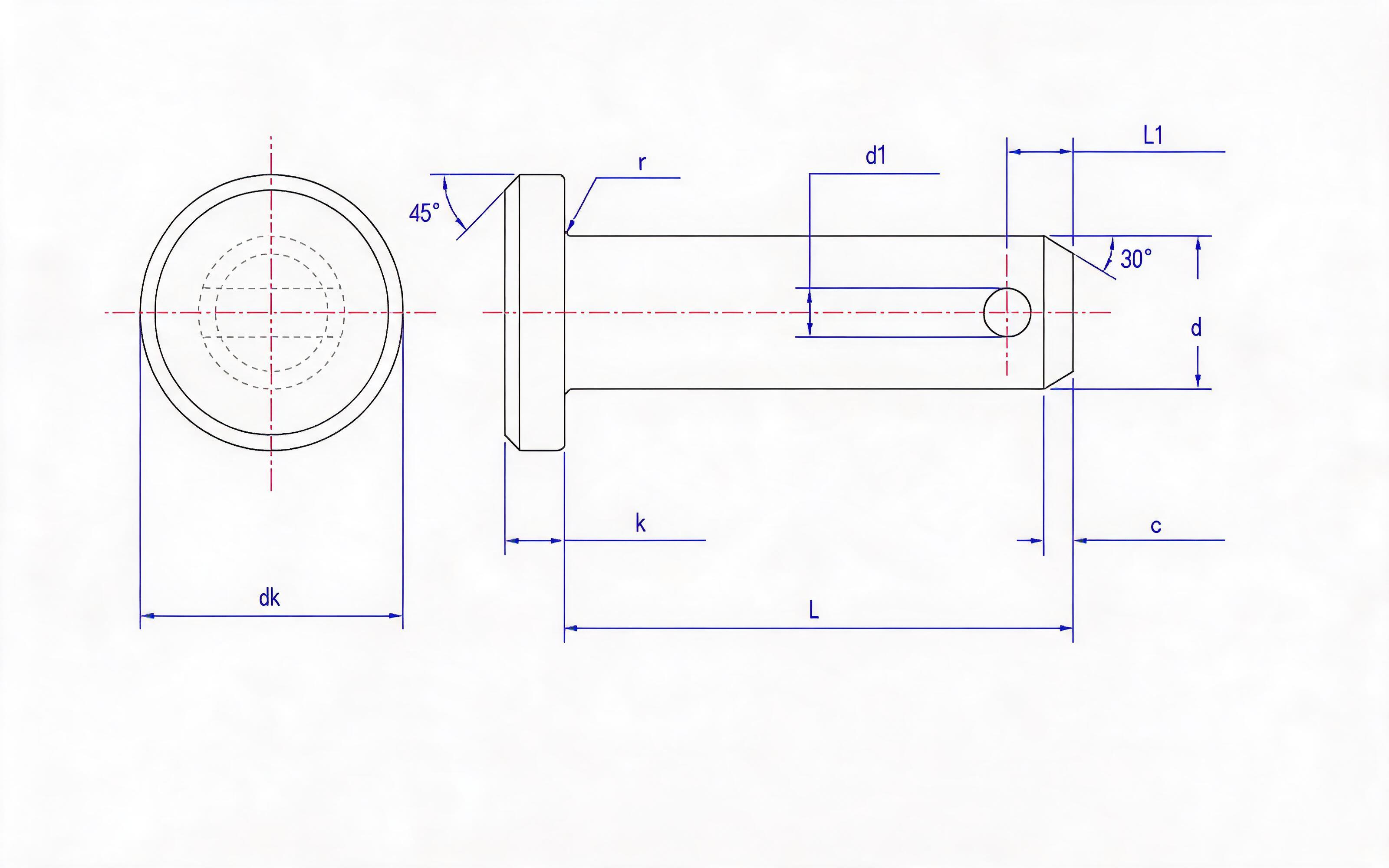 Pin shaft (Type B) Standard Drawing