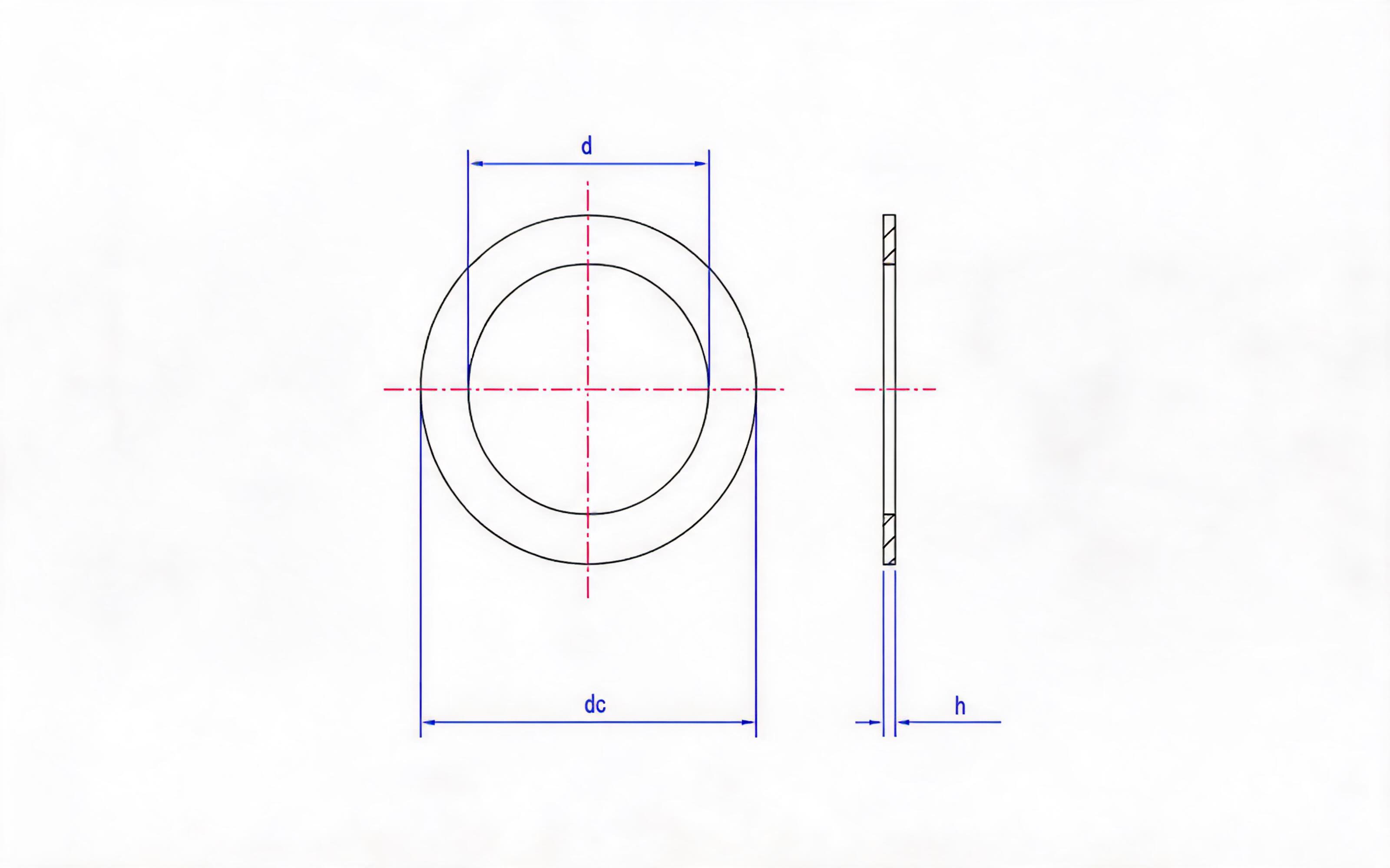 Type A sealing washer (not impregnated paper) Standard Drawing