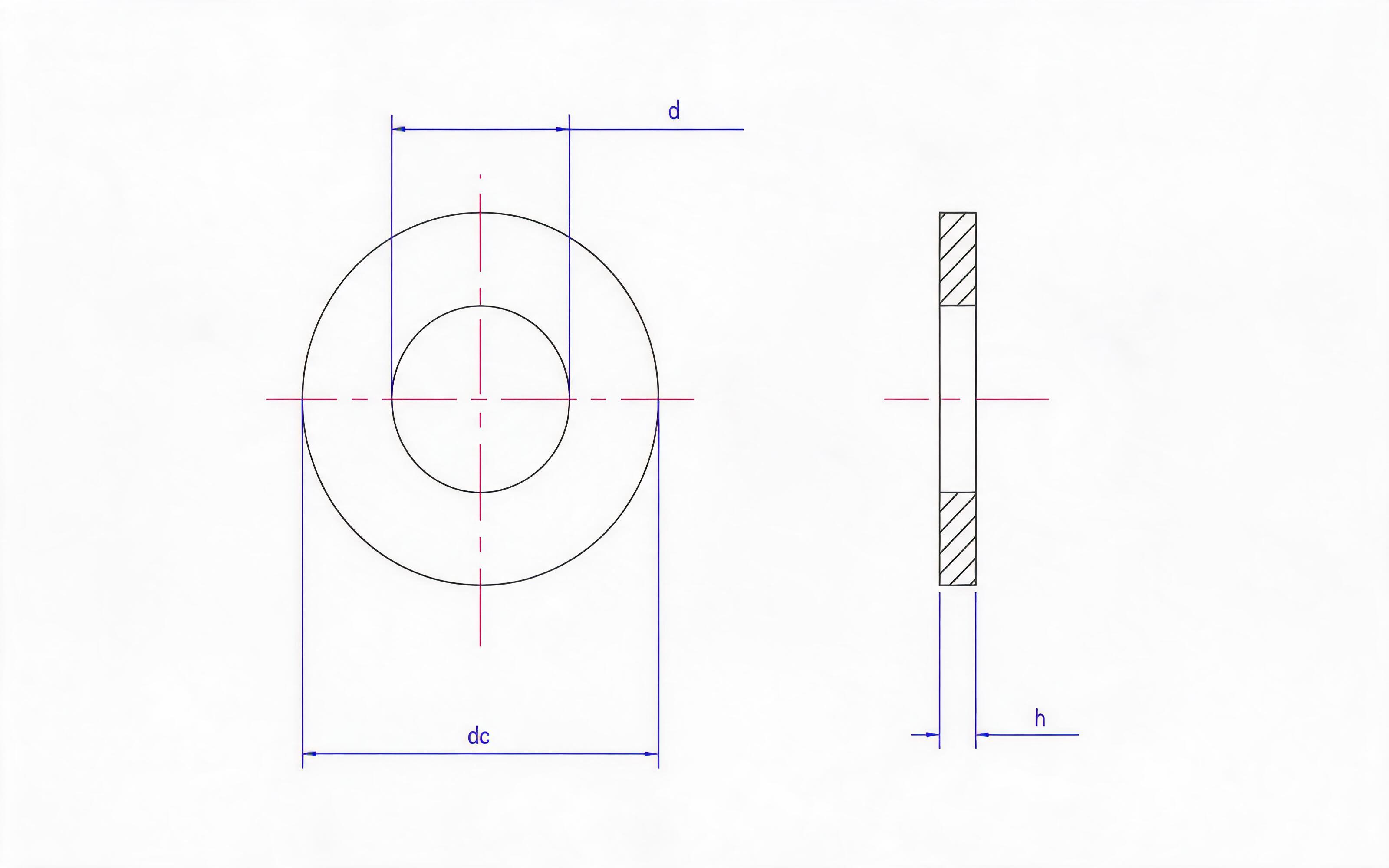 Flat Gasket Type A Standard Drawing