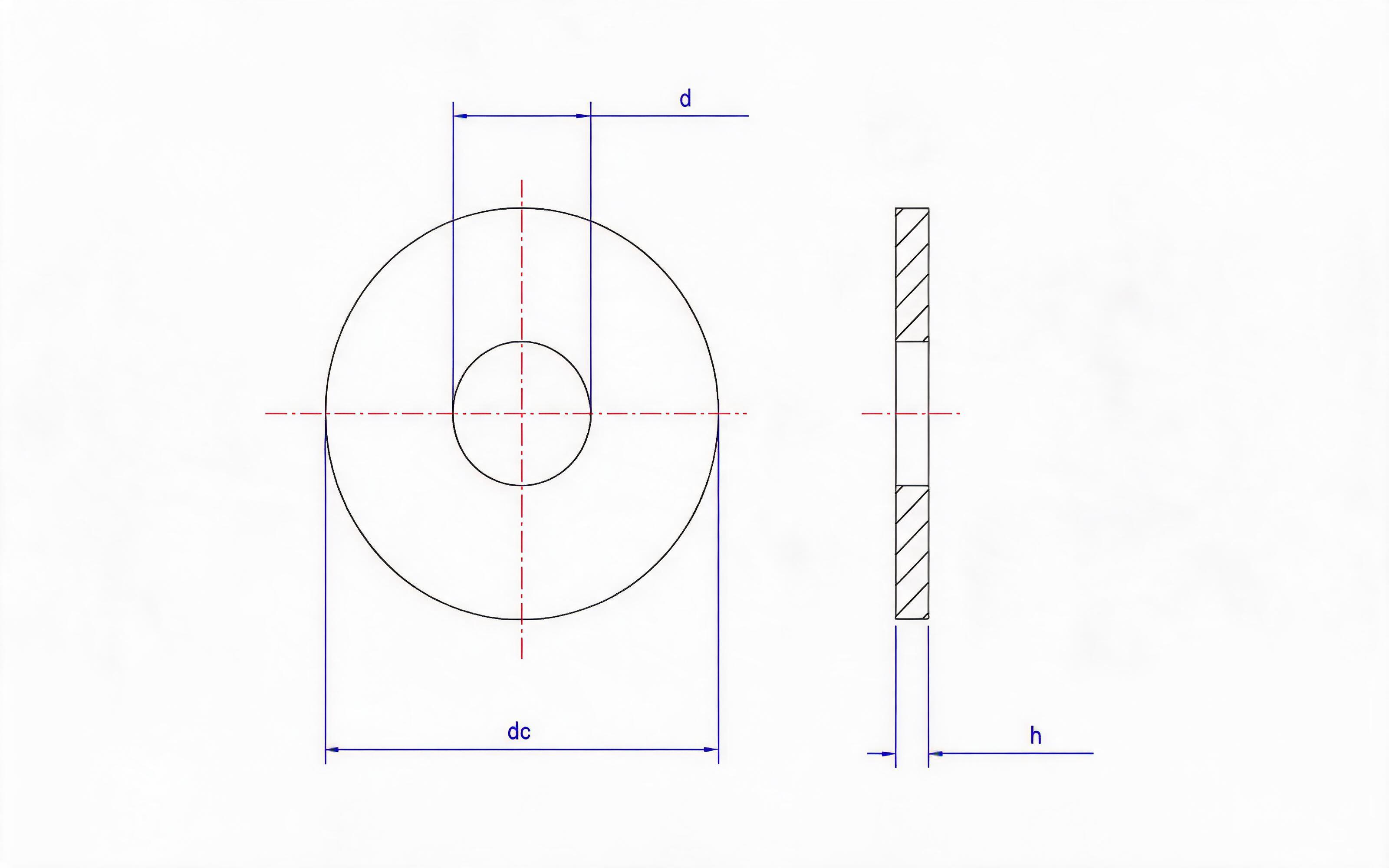 Large washer Standard Drawing
