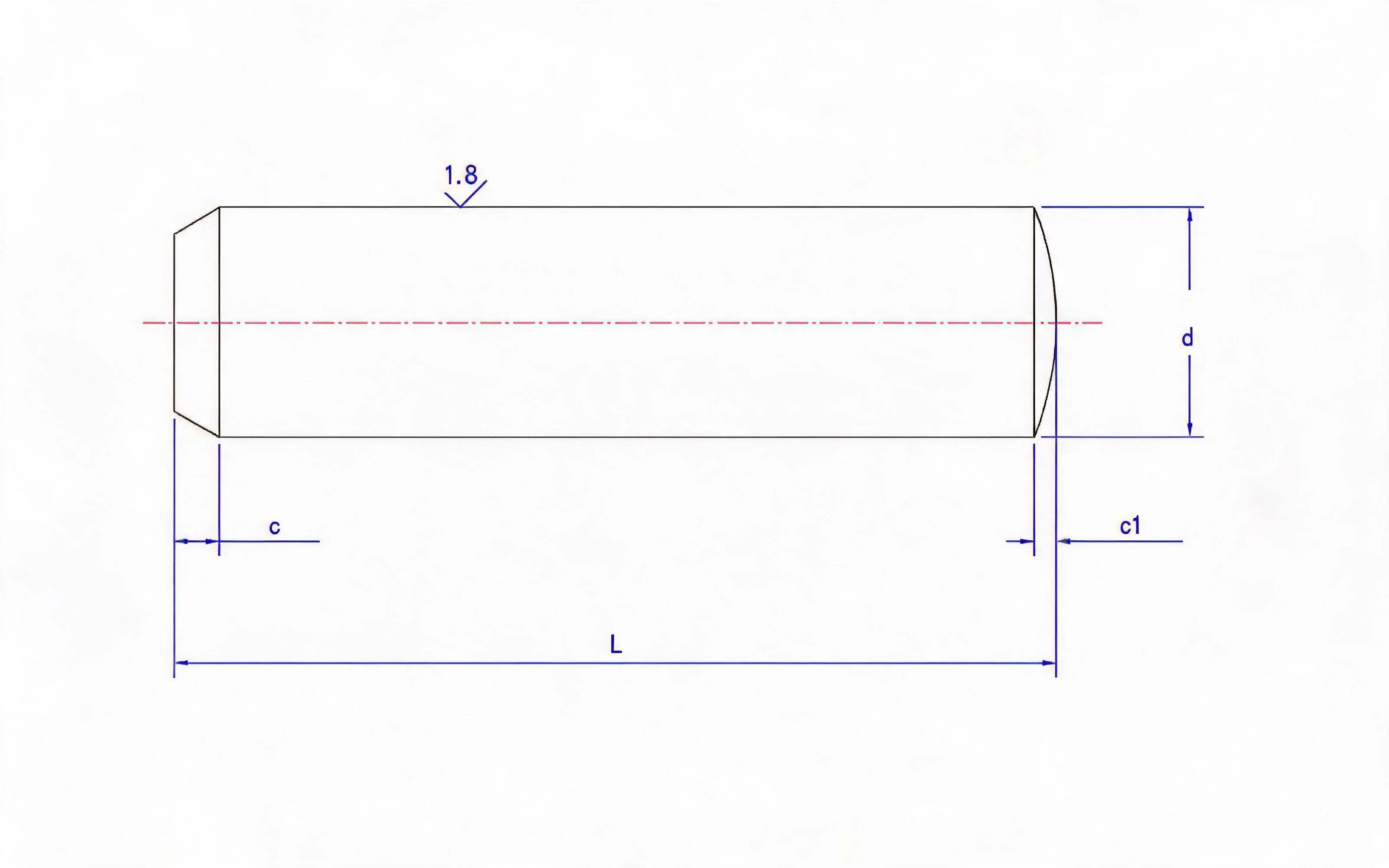 B-type cylindrical pin Standard Drawing