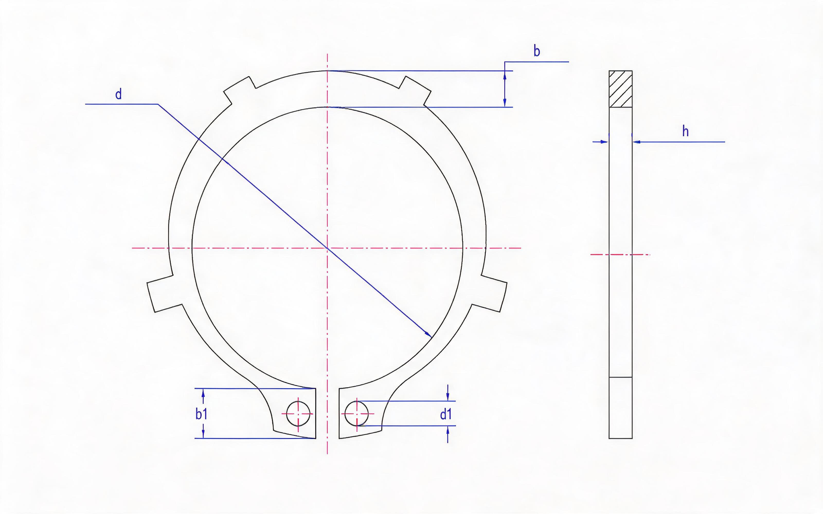 Retaining ring for toothed shaft (Figure 1) Standard Drawing