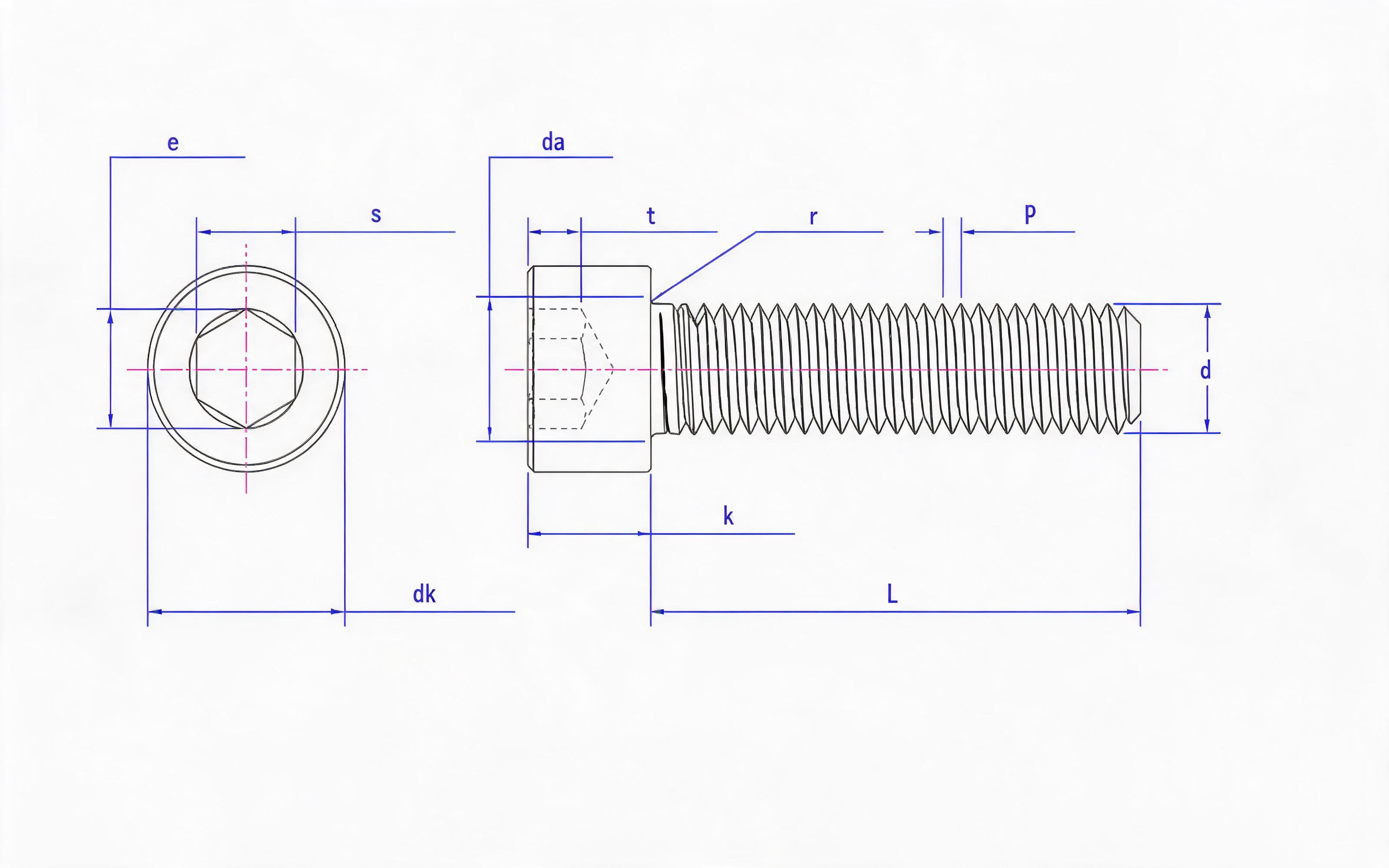 SOCKET HEAD CAP SCREW Standard Drawing