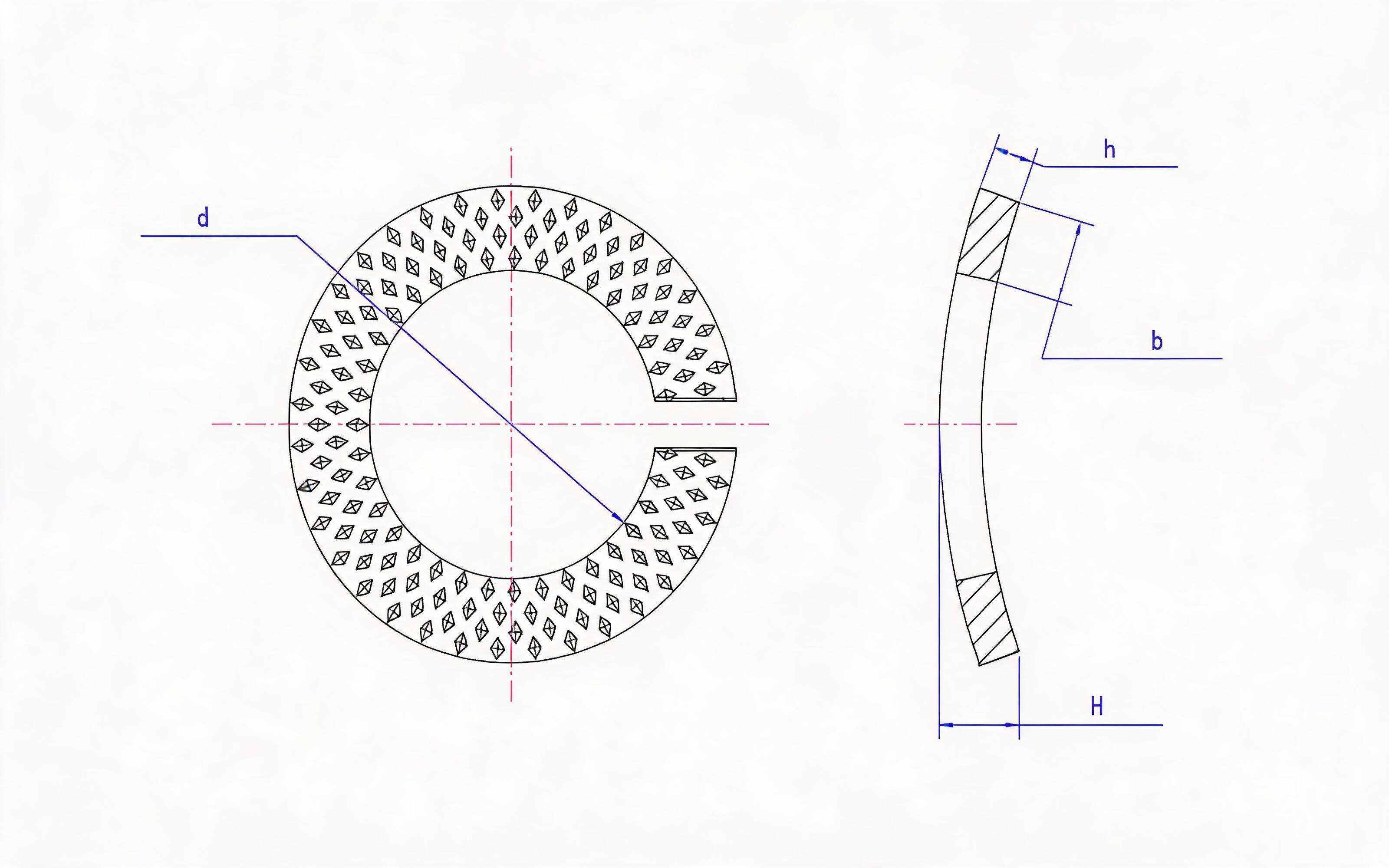 Pitted Saddle Spring Washer Table 1 (Enterprise Standard) Standard Drawing