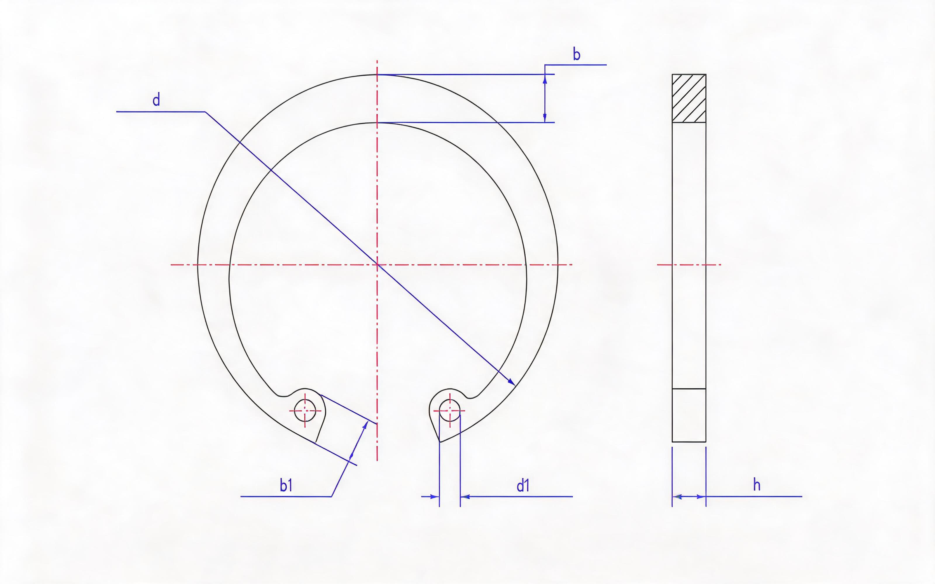 Clamp spring for ordinary hole (Fig. 1, d ≤ 300mm) Standard Drawing
