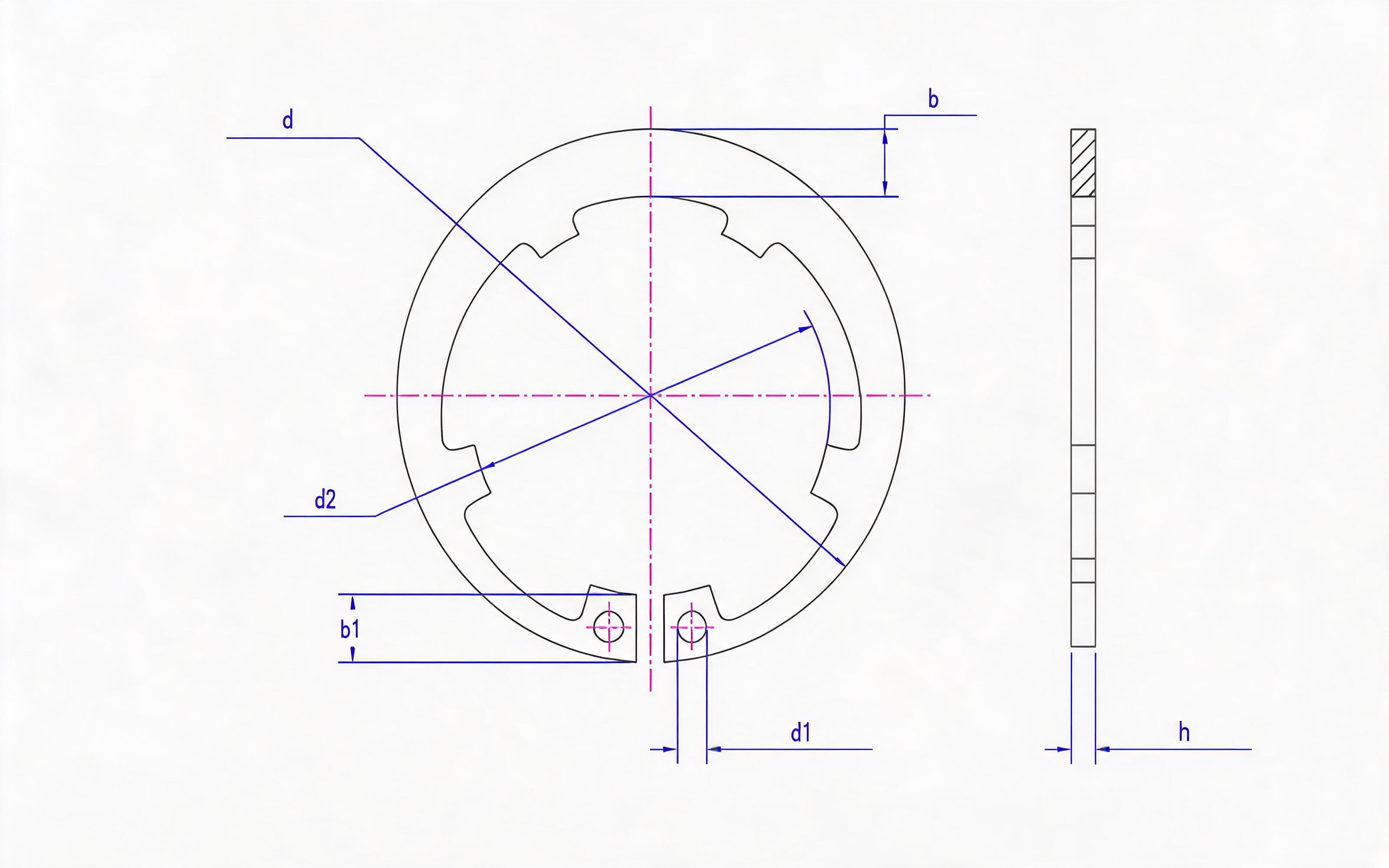 Retainer for toothed hole (Figure 2) Standard Drawing