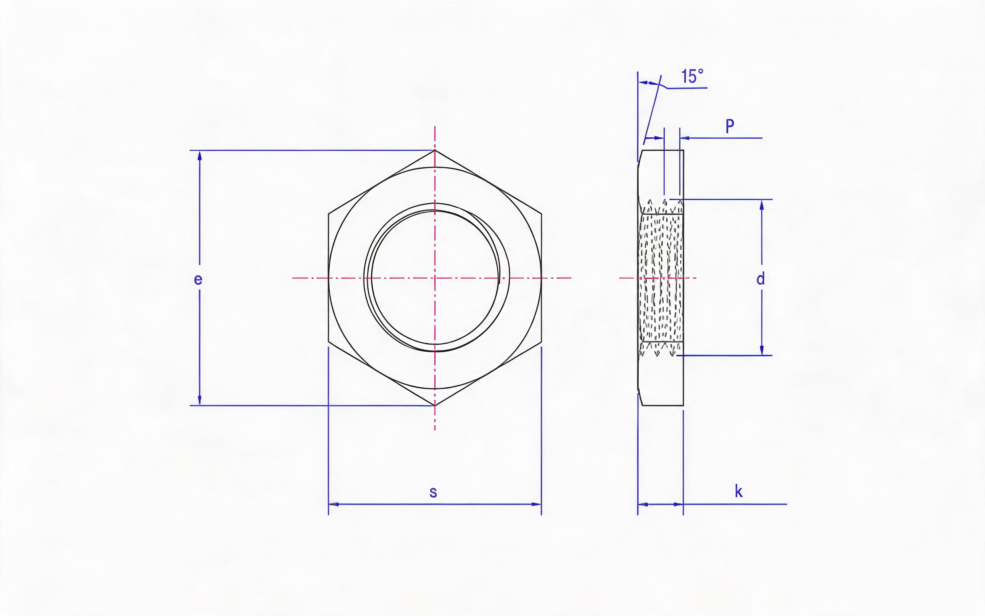 Hexagon tube nut Standard Drawing