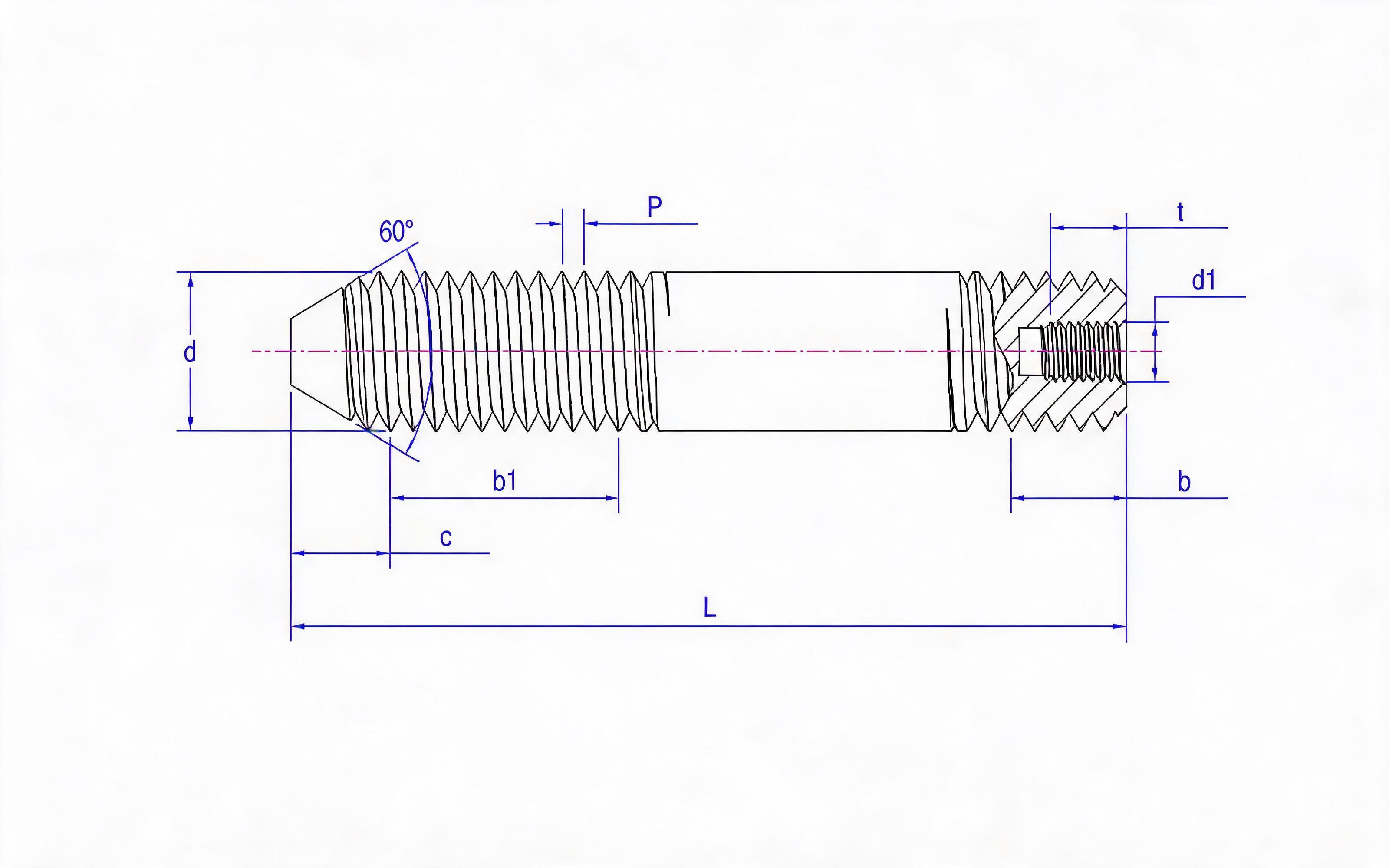 Coarse rod with hole taper end stud (special anchor bolt) Standard Drawing
