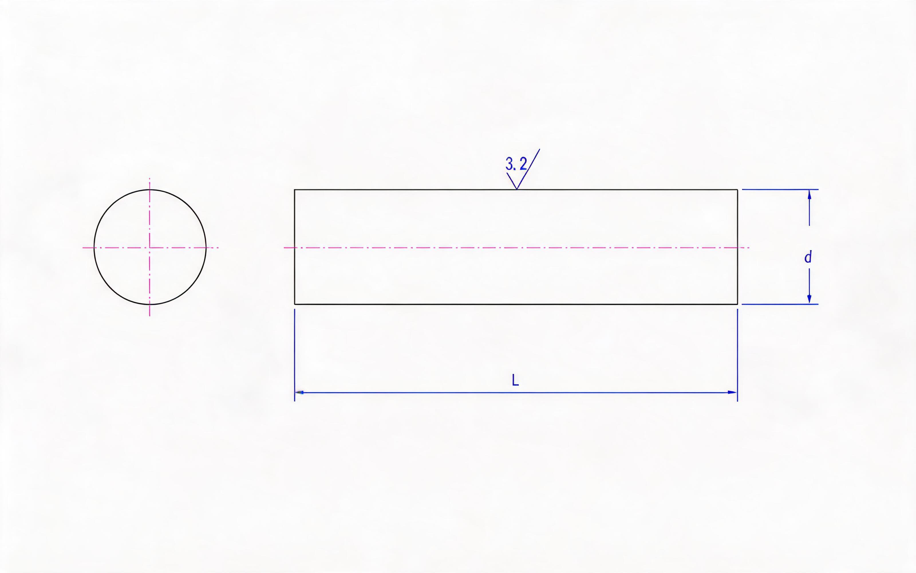 C type non-hardened cylindrical pin (d h11) Standard Drawing
