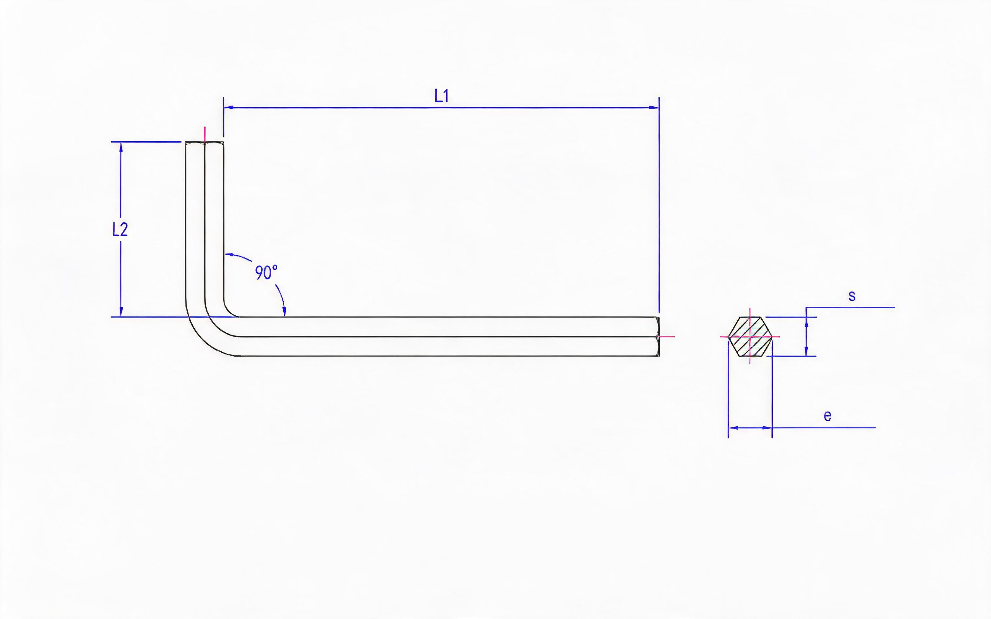 Hexagon socket wrench Standard Drawing