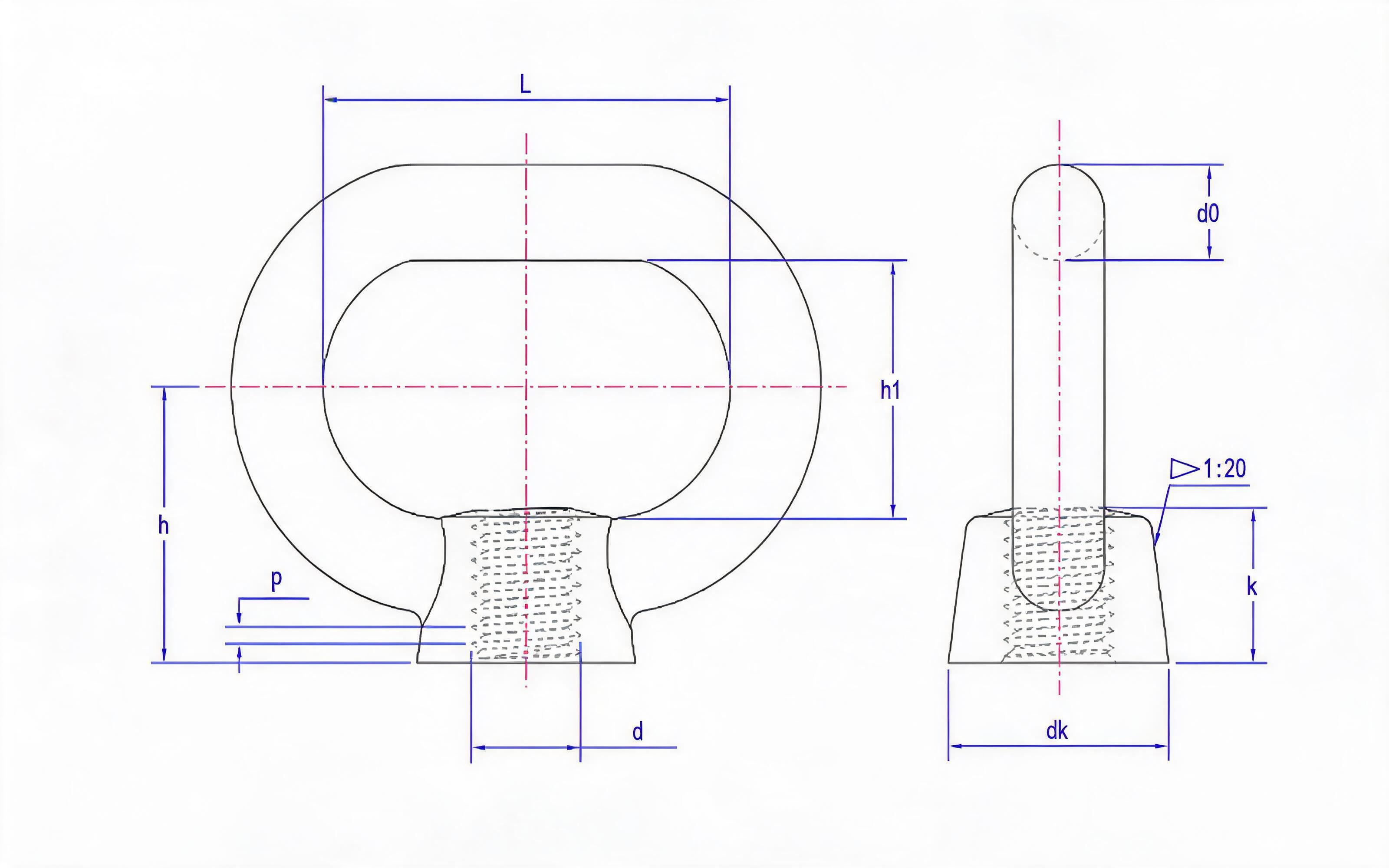Gland nut for cover plate Standard Drawing
