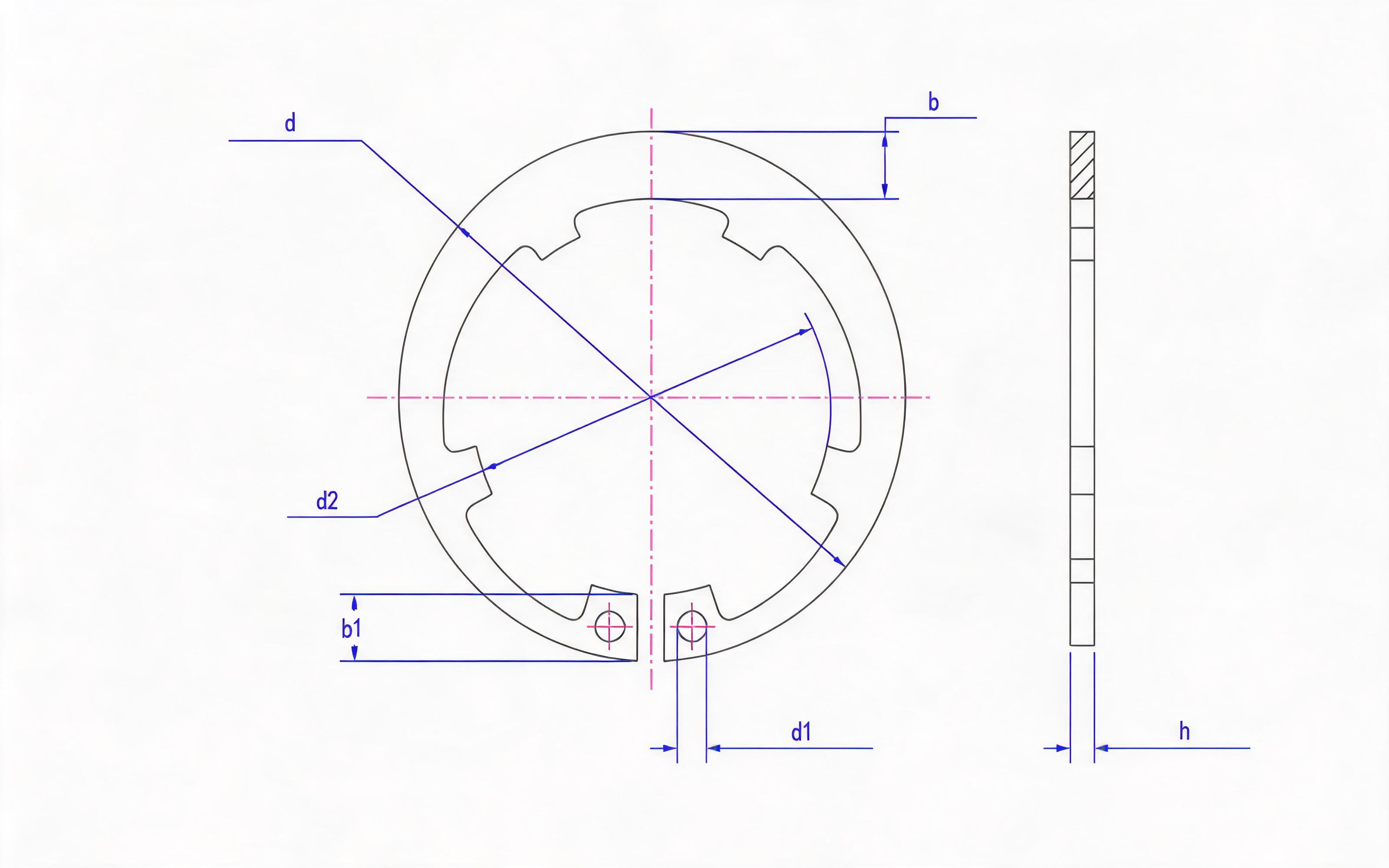 Retainer for toothed hole (Figure 2) Standard Drawing