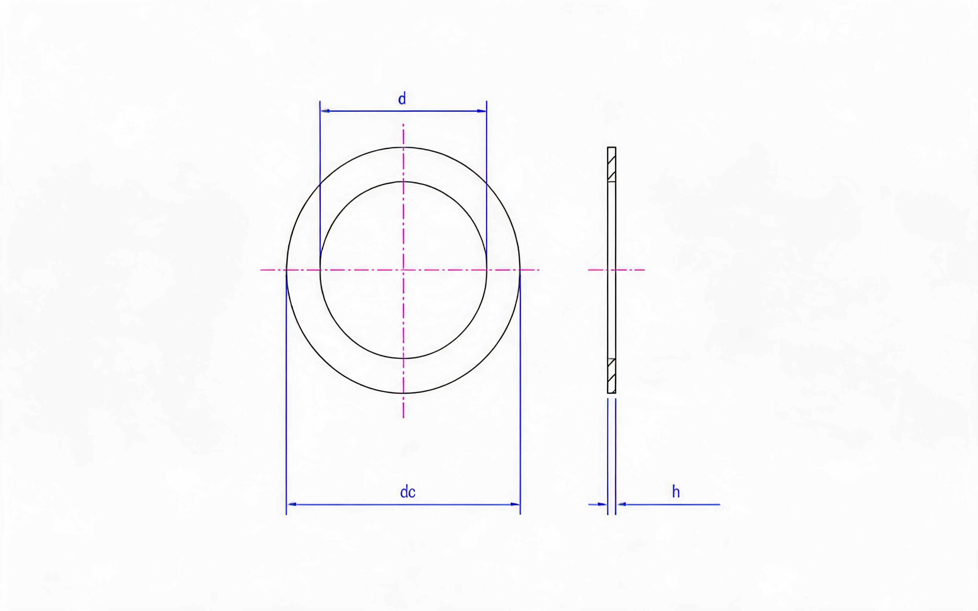 MINIMUM TYPE A SEALING WASHER (impregnated paper) Standard Drawing